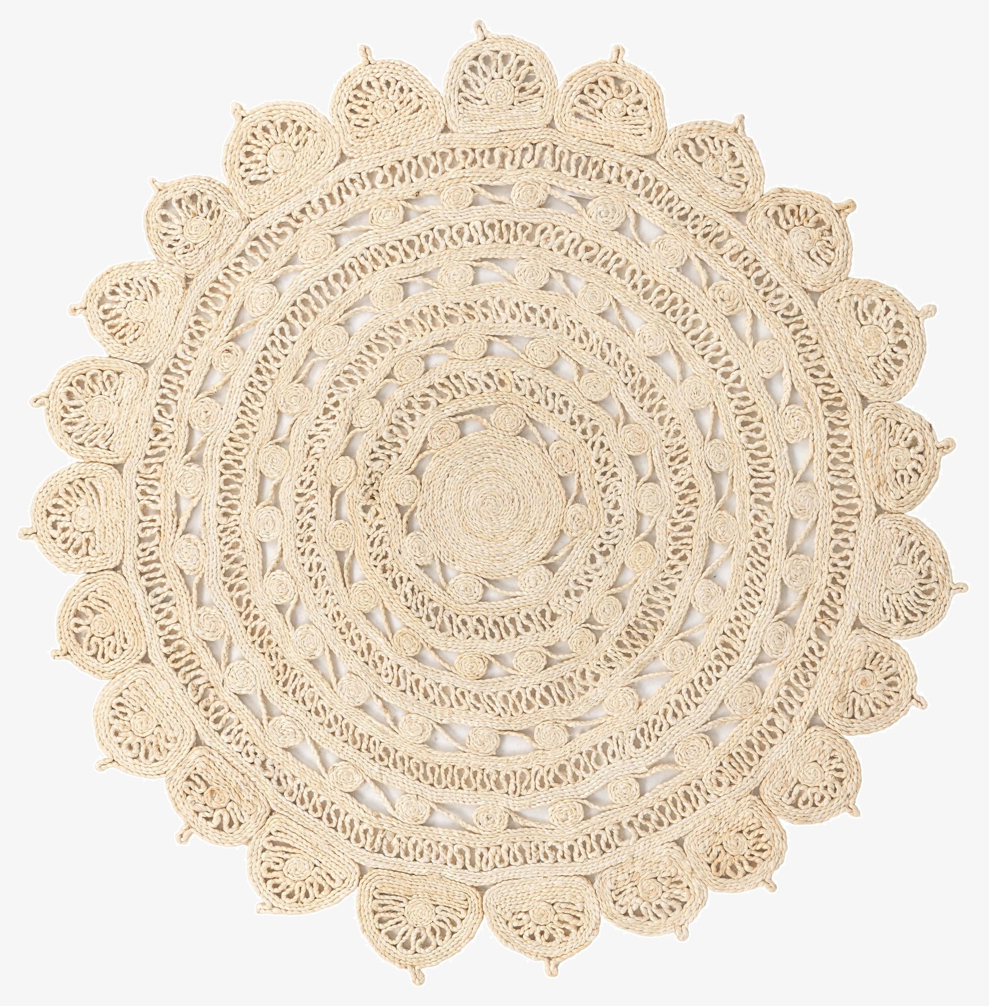  6' 1 x 6' 1  Hand Braided Jute Round Rug