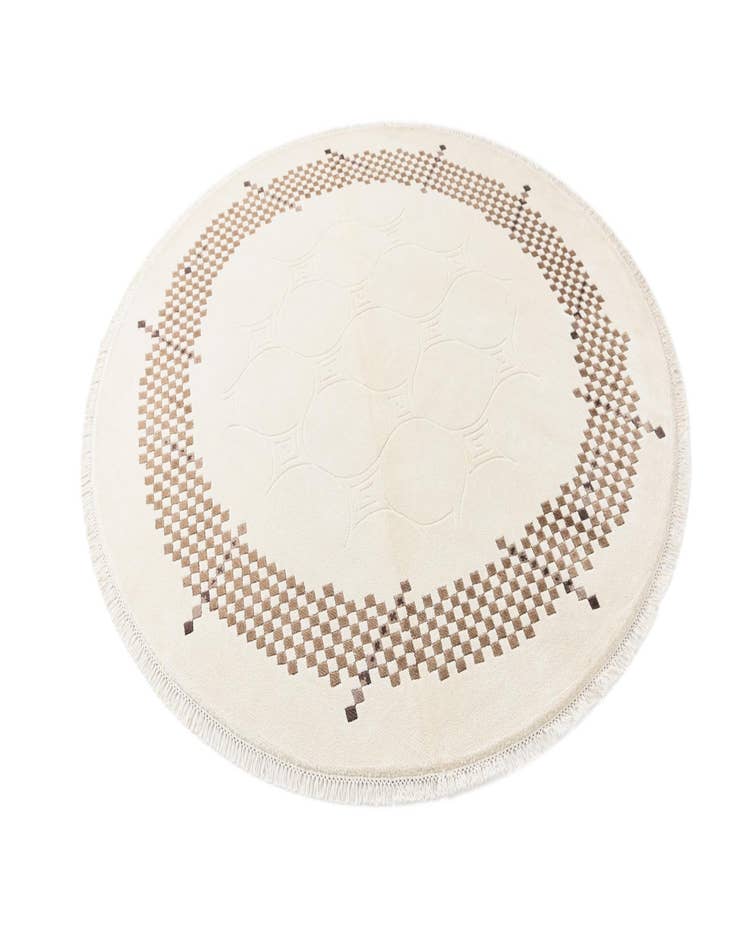 Detail image of  6' 4 x 6' 4  Hand Knotted Darya Wool Round Rug
