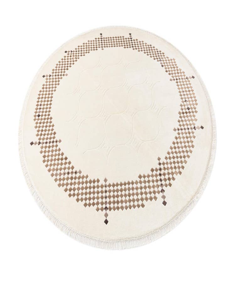 Detail image of  6' 4 x 6' 4  Hand Knotted Darya Wool Round Rug