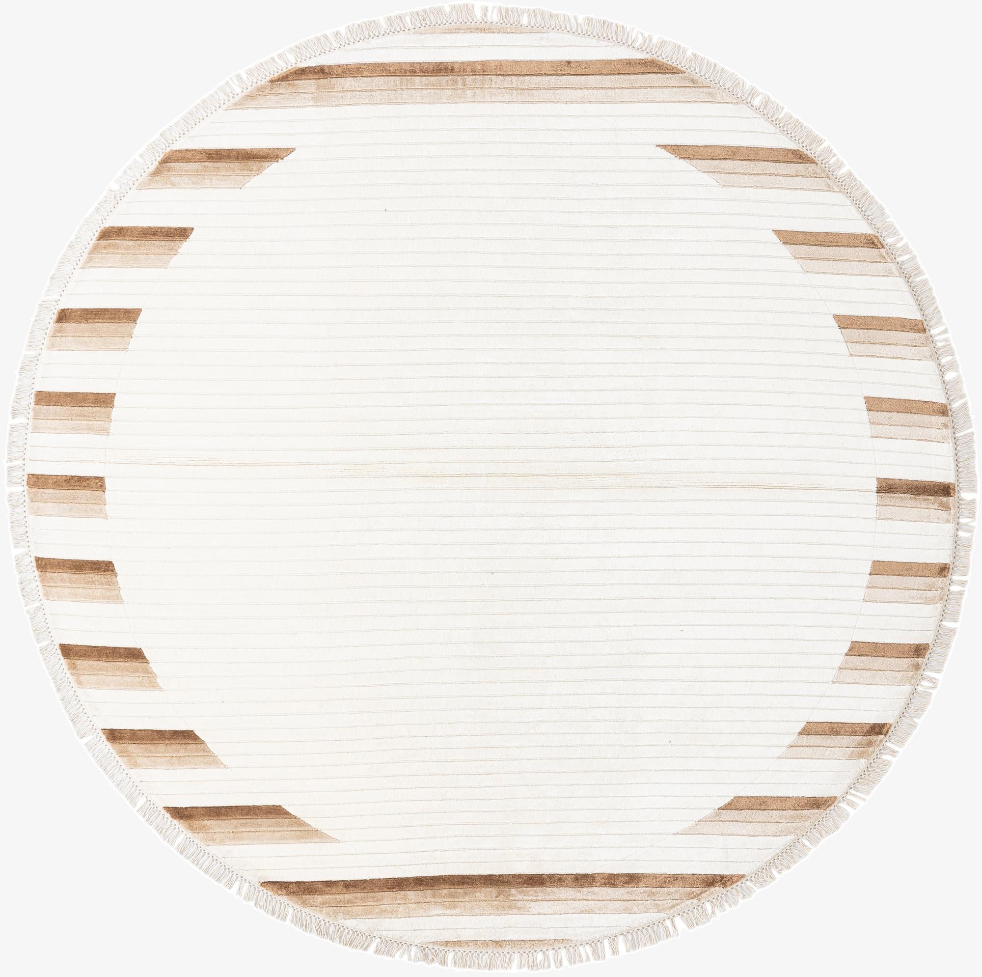  6' 7 x 6' 7  Hand Knotted Darya Wool Round Rug