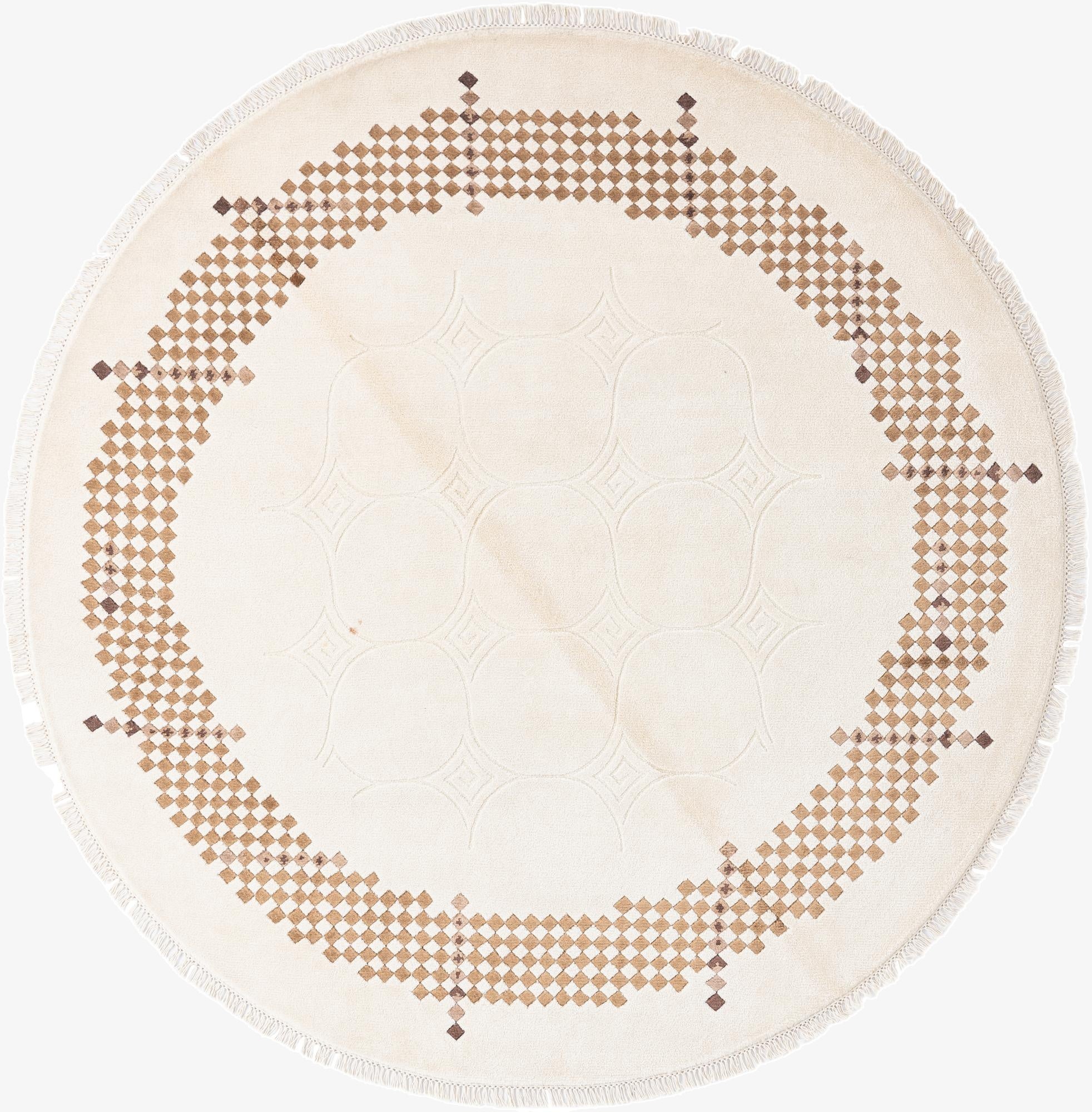  6' 4 x 6' 4  Hand Knotted Darya Wool Round Rug