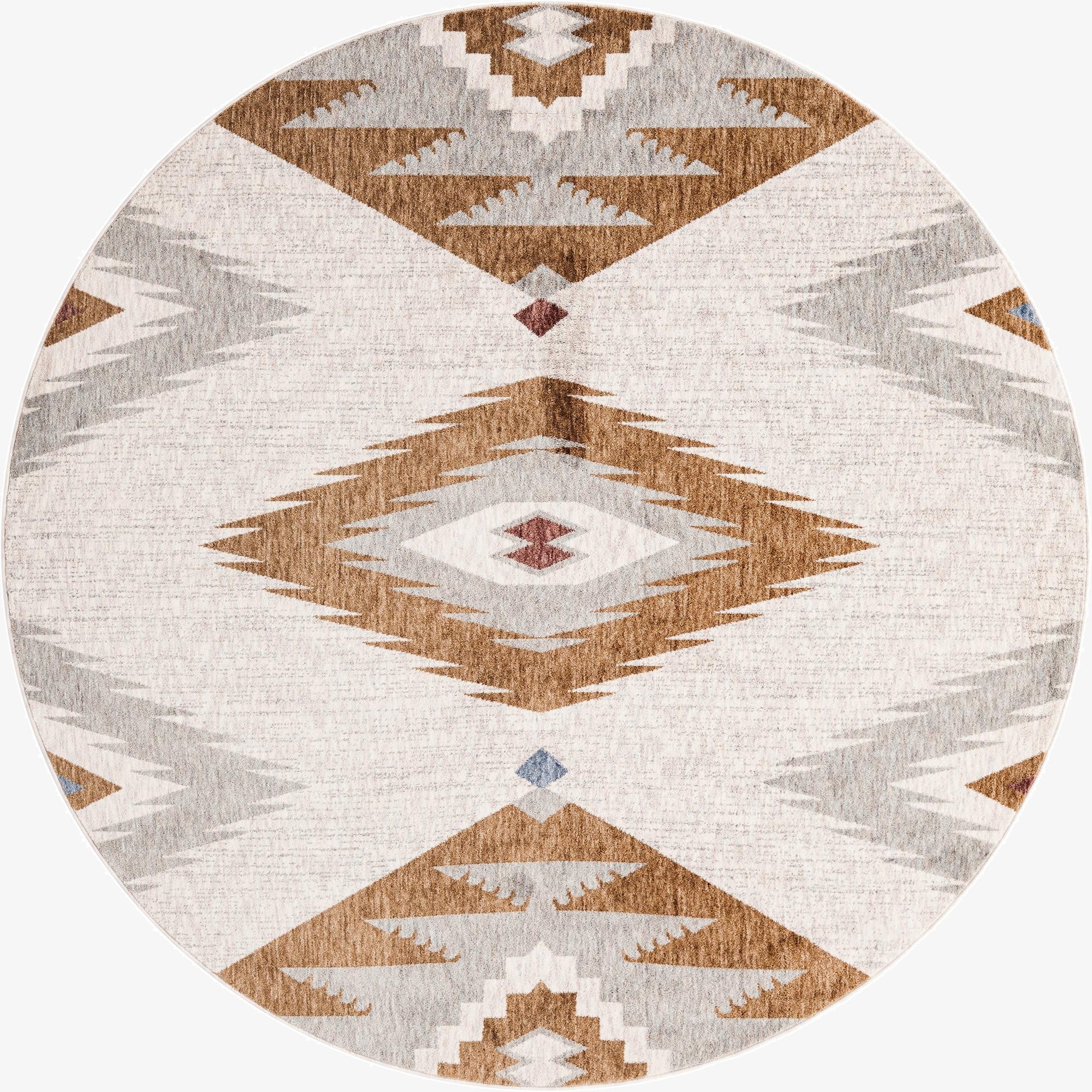 7' x 7' Eco Southwestern Round Rug