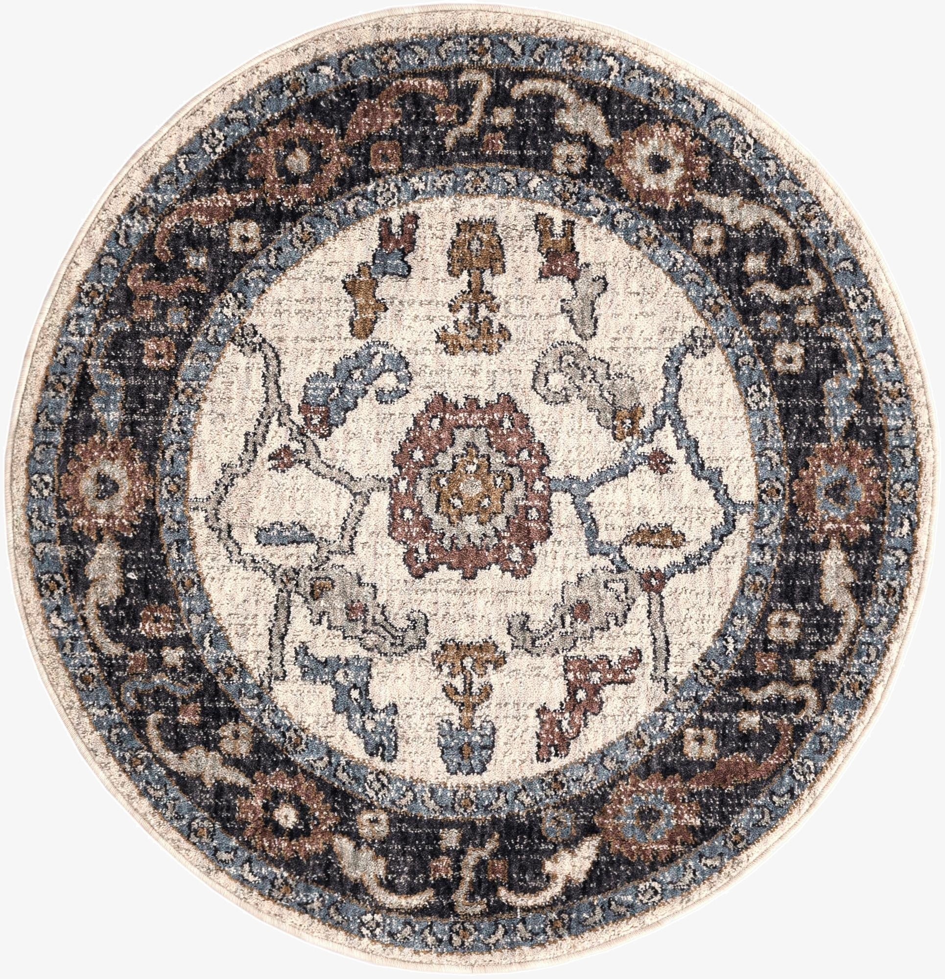 3' 3 x 3' 3 Eco Traditional Round Rug