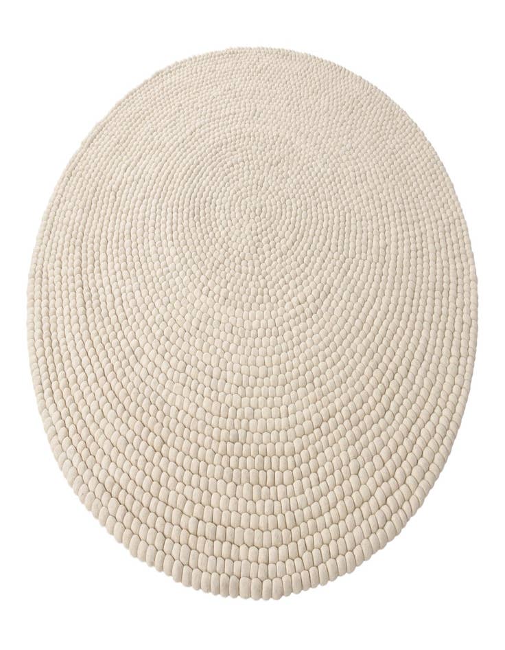 Detail image of  7' 10 x 7' 10  Hand Woven Felt Ball Wool Round Rug