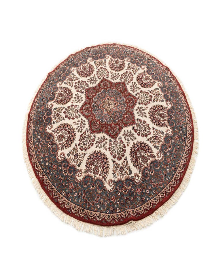 Detail image of  8' 10 x 8' 10  Hand Knotted Kashan Oriental Wool Round Rug
