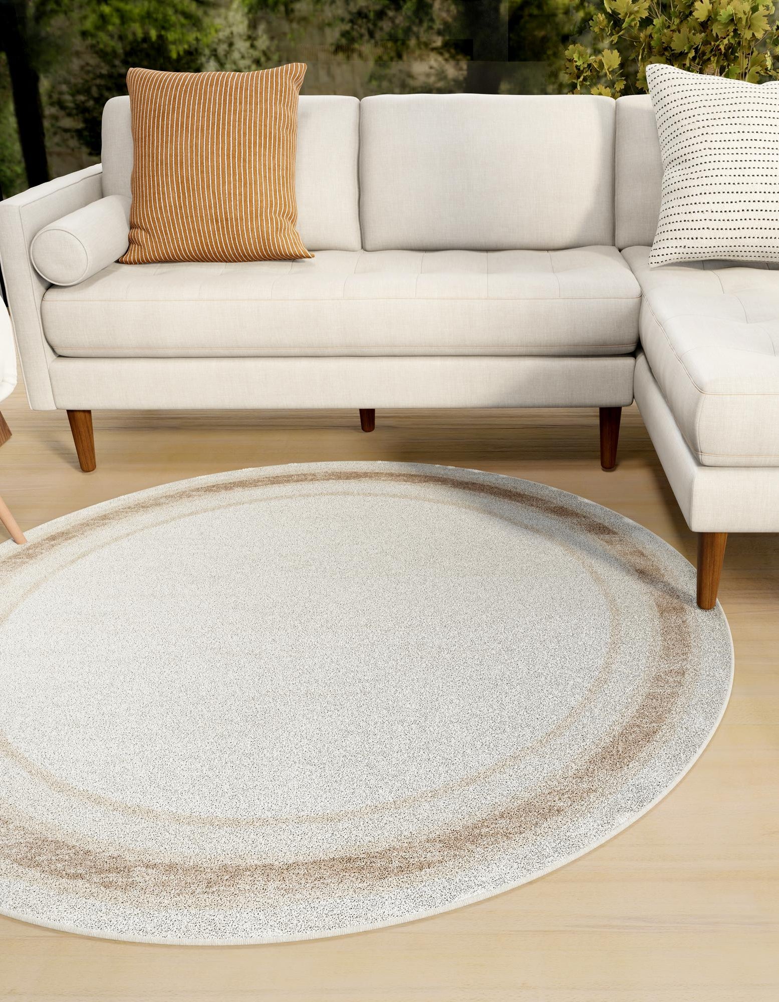 Ivory 5' 3 x 5' 3 Laguna Round Rug | Rugs.com