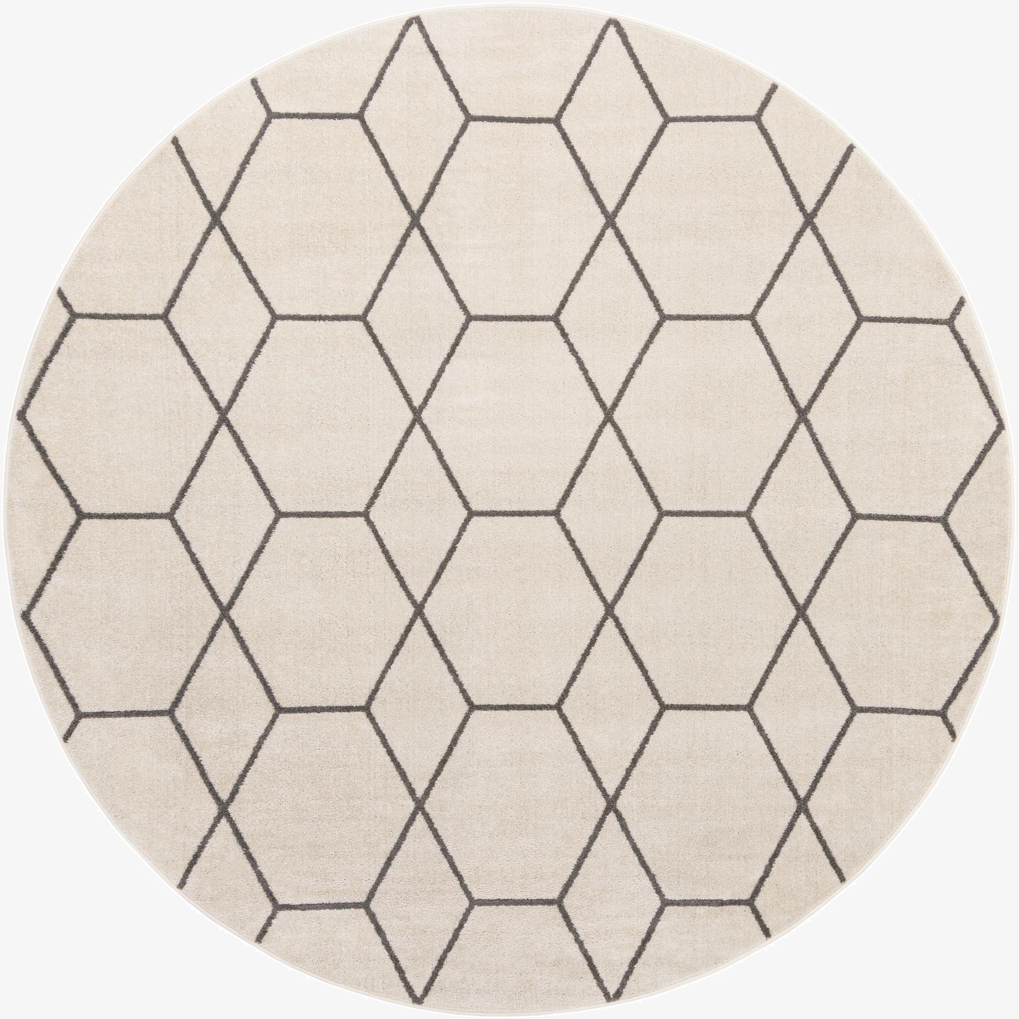  7' 10 x 7' 10 Lattice Frieze Round Rug