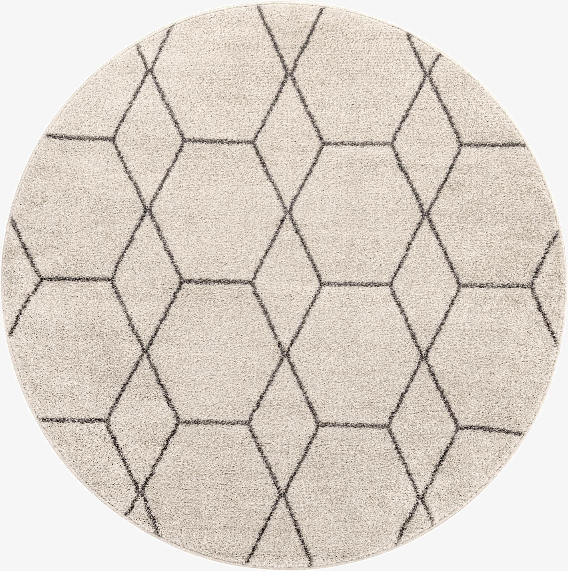  5' 3 x 5' 3 Lattice Frieze Round Rug