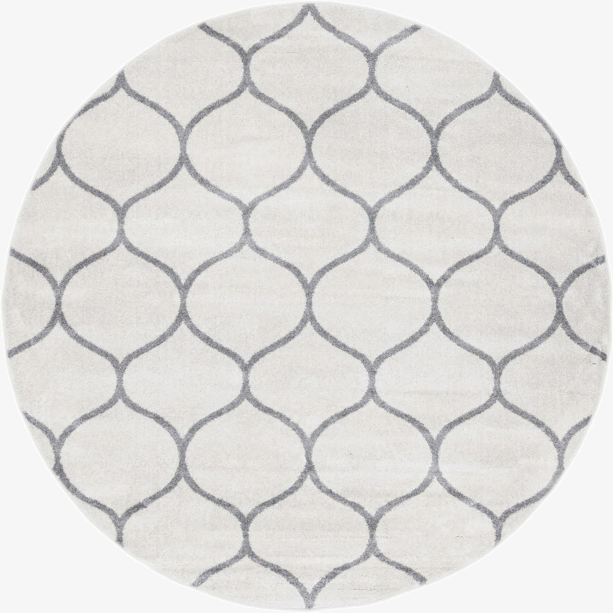  7' x 7' Lattice Frieze Round Rug