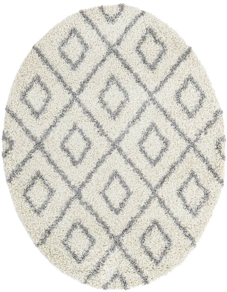 Detail image of  5' 3 x 5' 3 Lattice Shag Round Rug