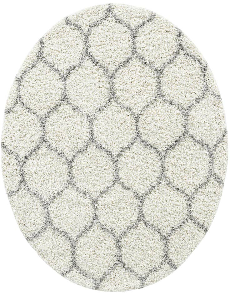 Detail image of  5' 3 x 5' 3 Lattice Shag Round Rug