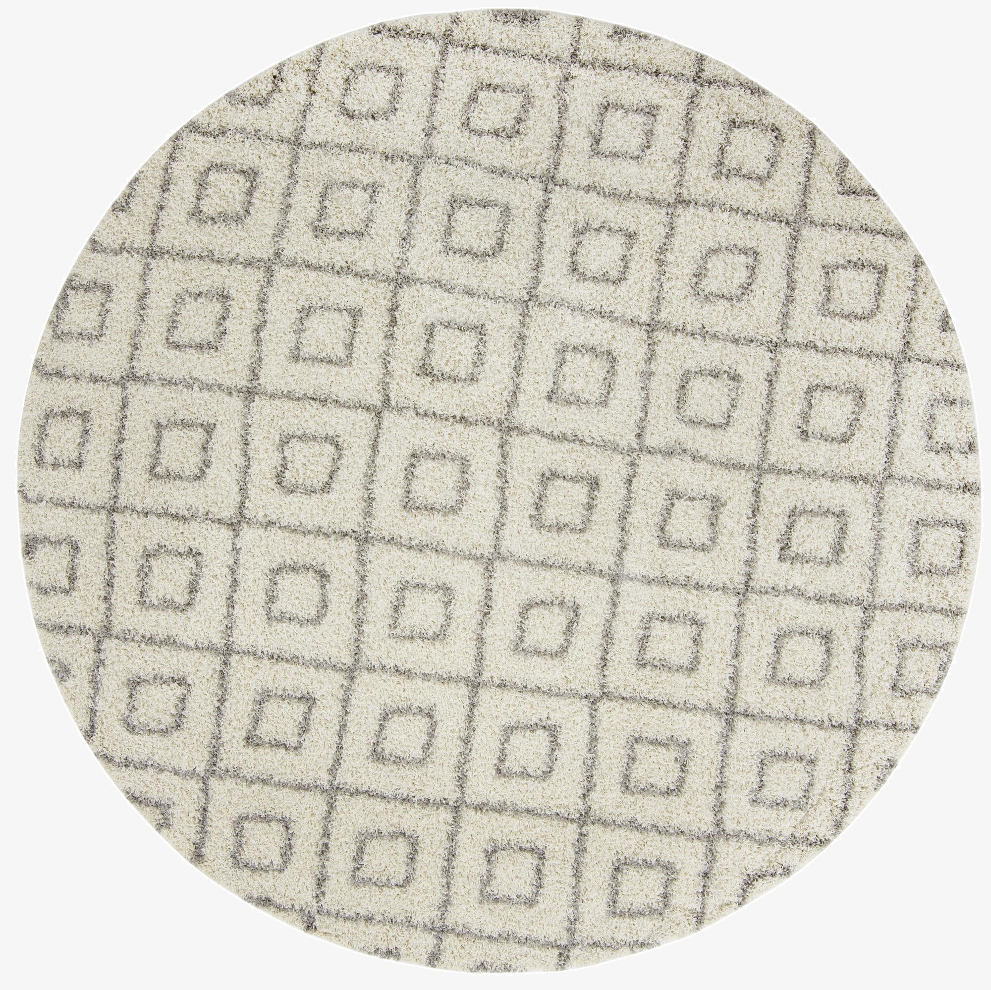  10' x 10' Lattice Shag Round Rug