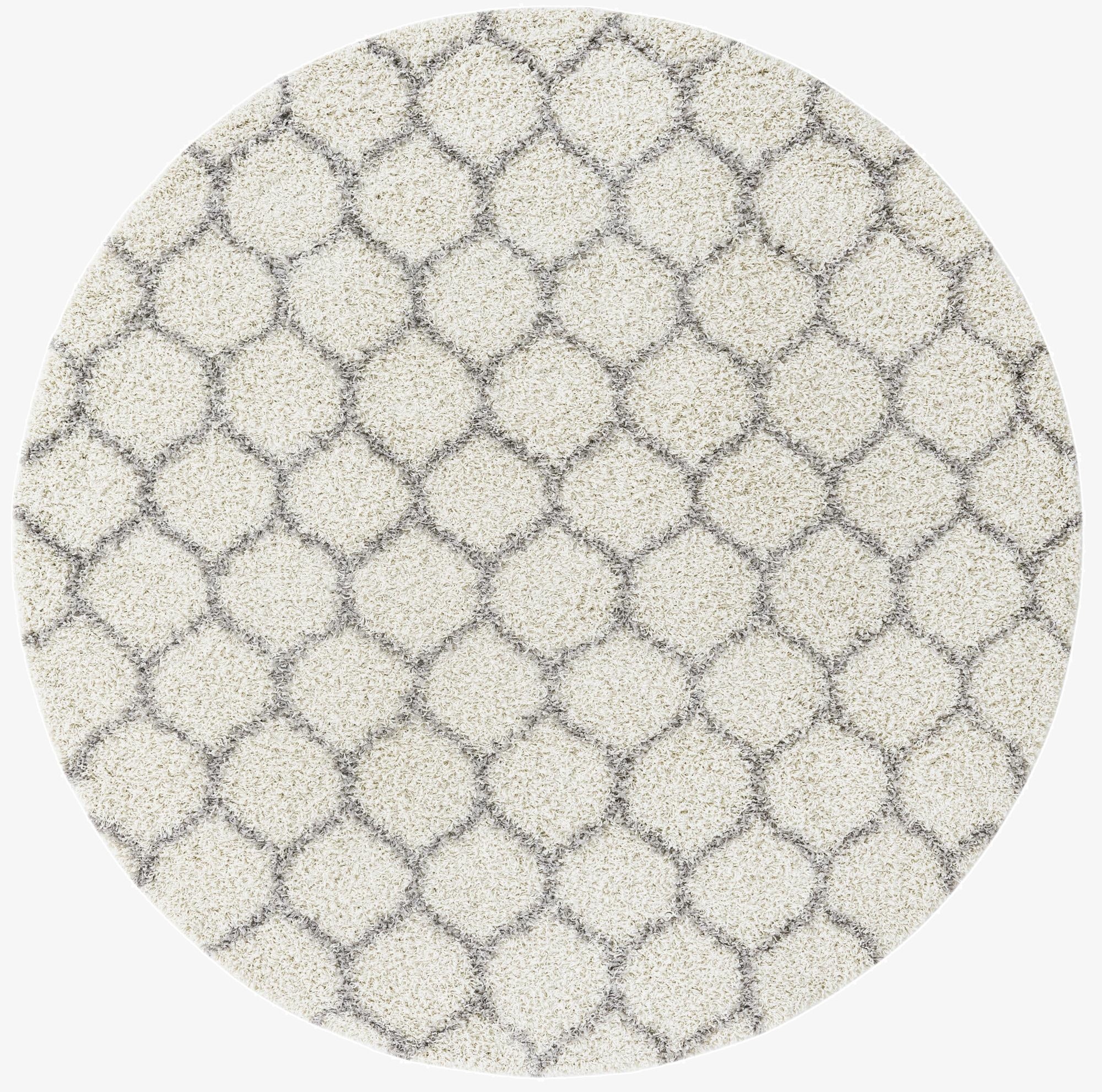  7' 10 x 7' 10 Lattice Shag Round Rug