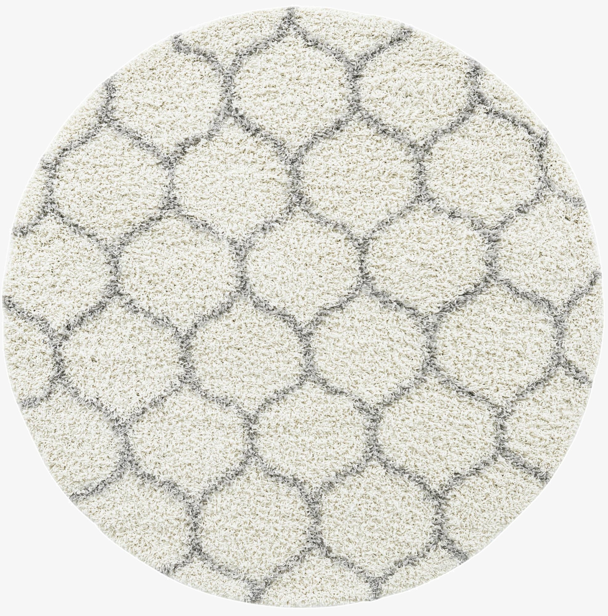  5' 3 x 5' 3 Lattice Shag Round Rug