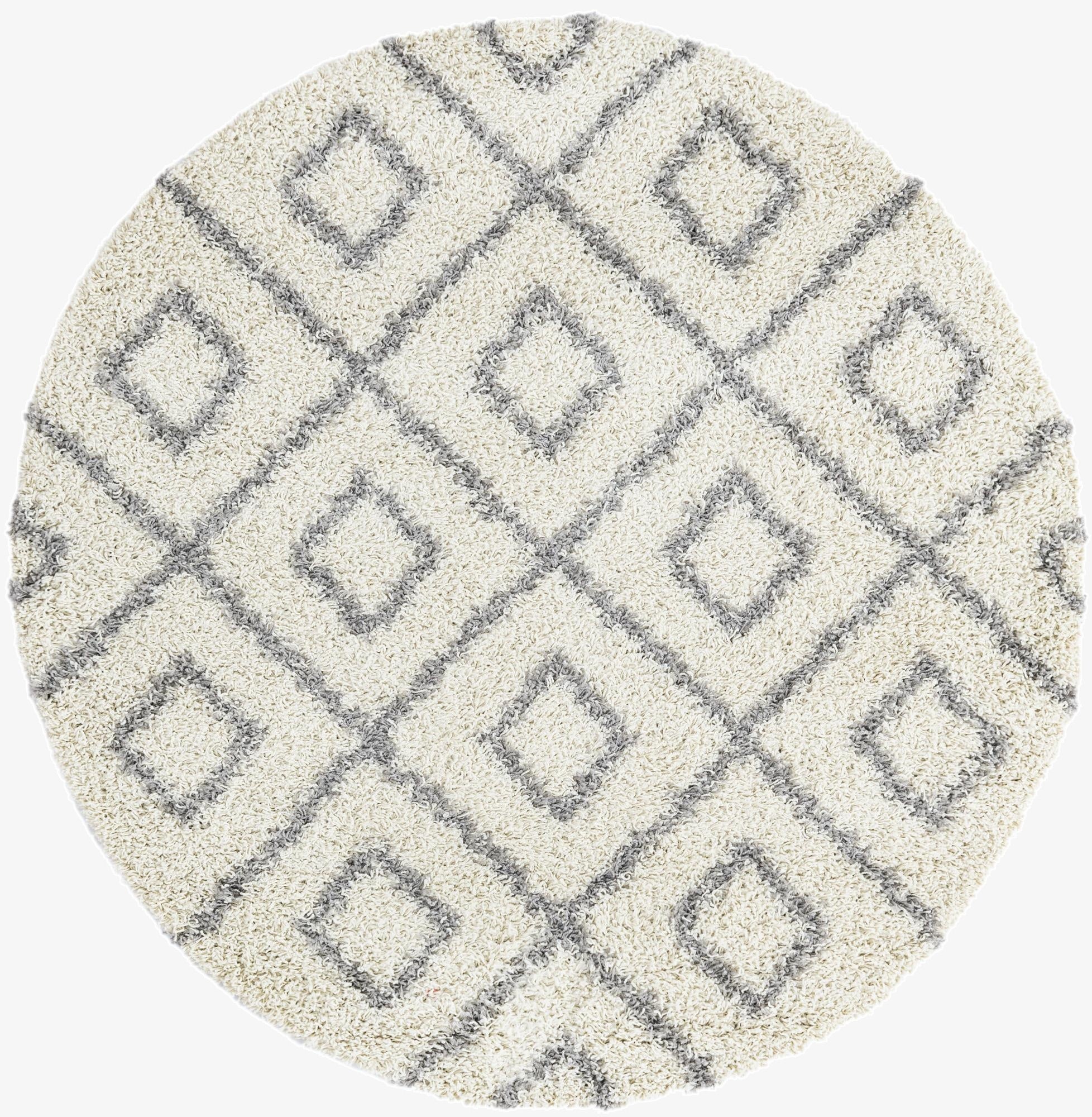  5' 3 x 5' 3 Lattice Shag Round Rug
