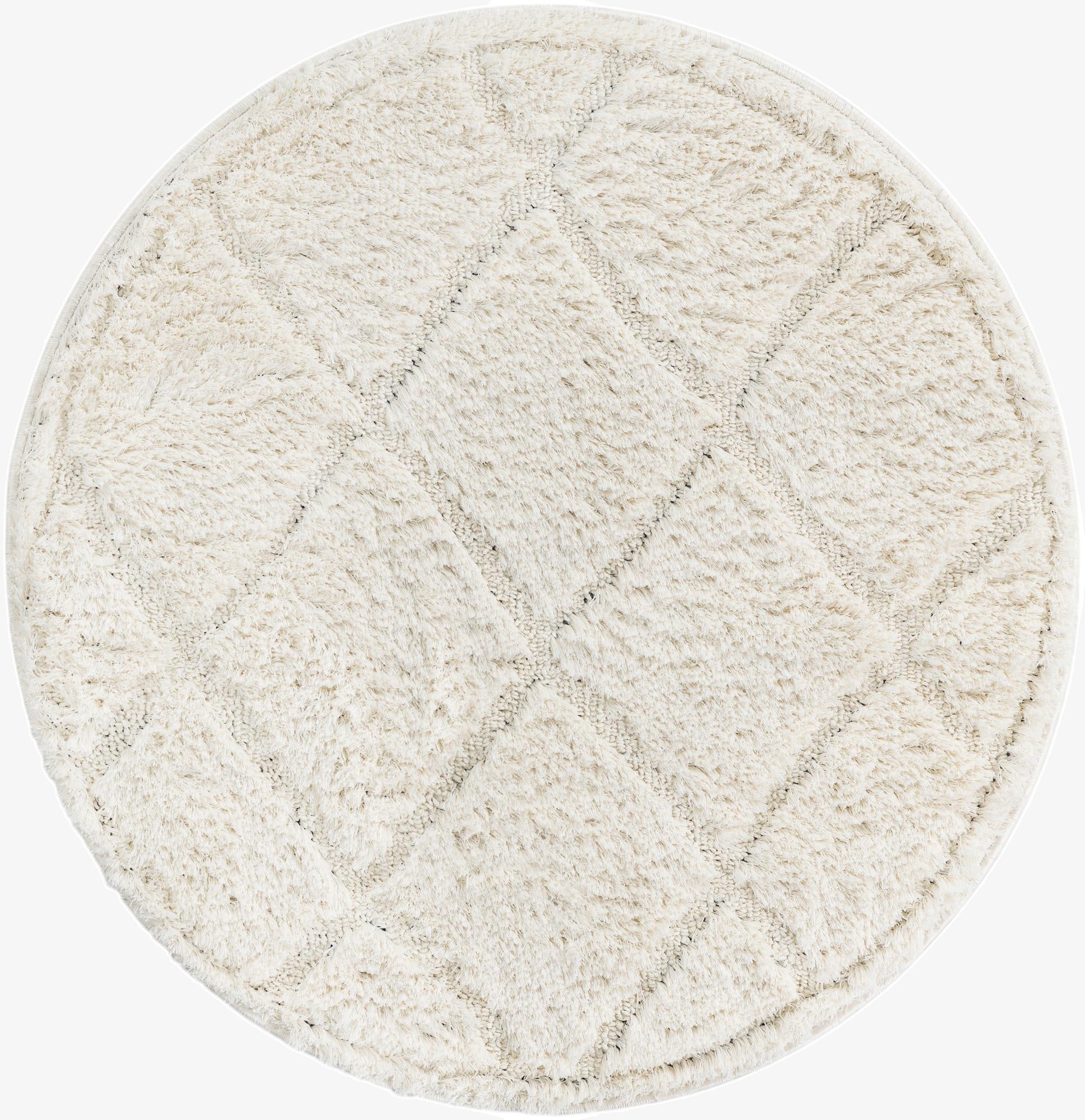  3' 3 x 3' 3 Lattice Shag Round Rug