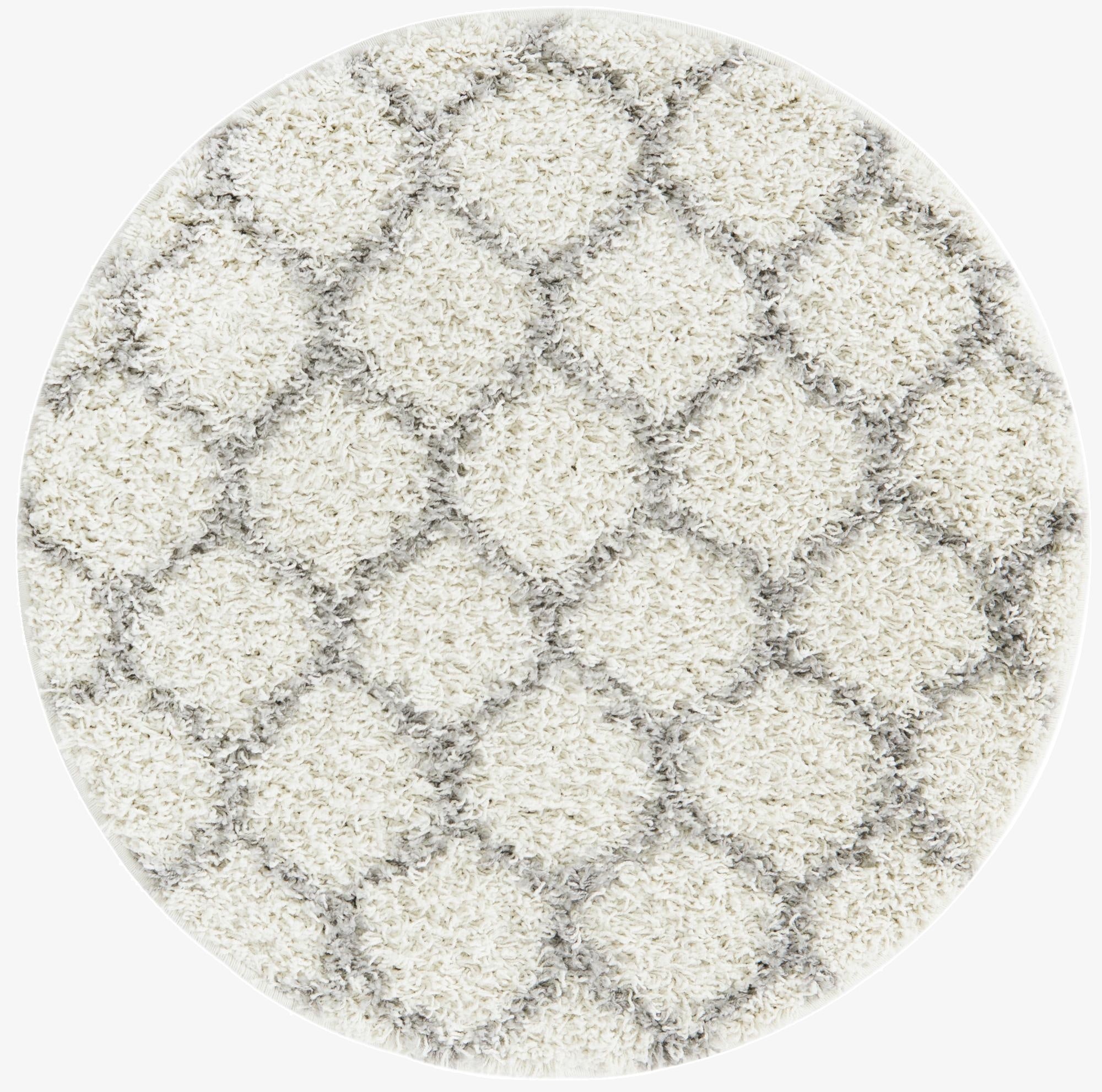  3' 3 x 3' 3 Lattice Shag Round Rug