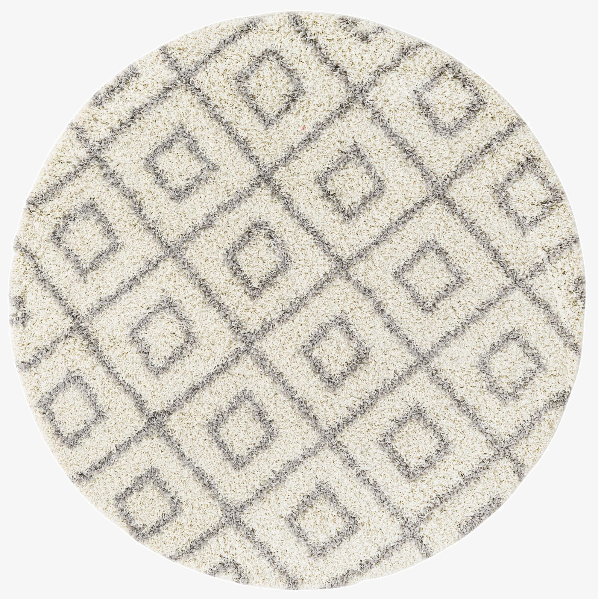  6' x 6' Lattice Shag Round Rug