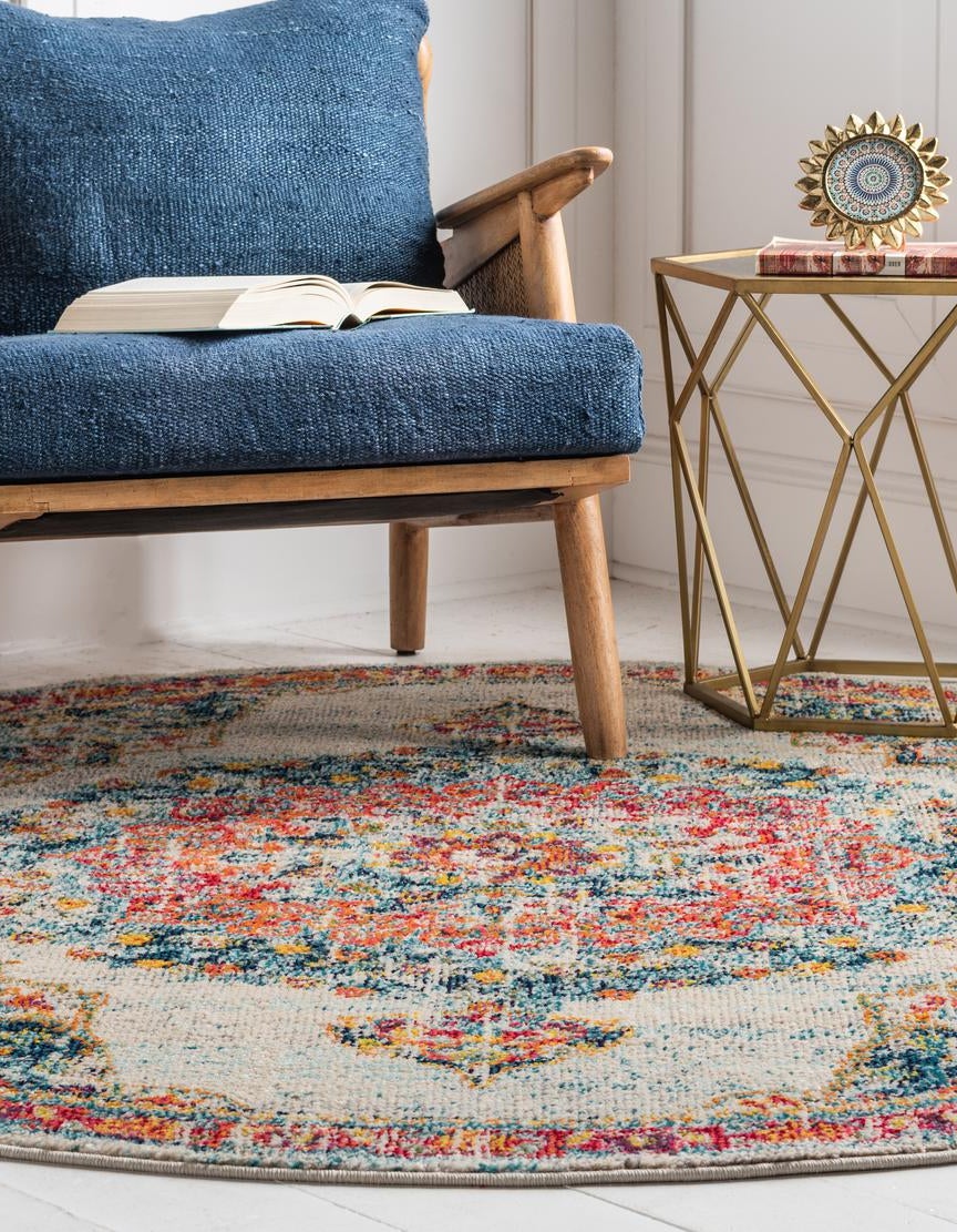 Ivory 4' x 4' Madeline Round Rug | Rugs.com