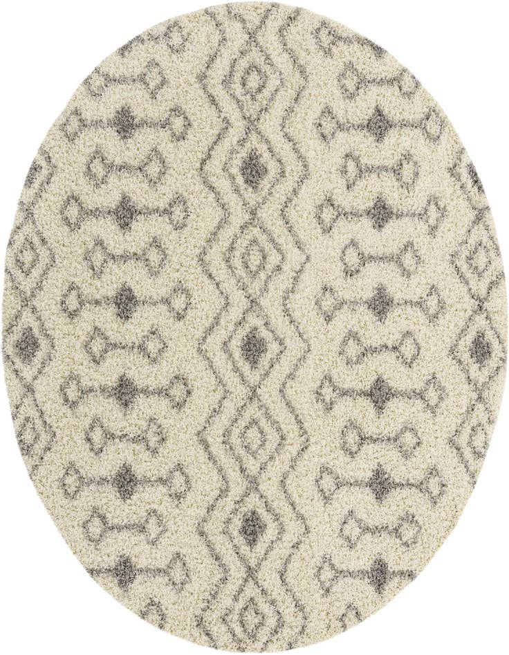 Detail image of  7' 10 x 7' 10 Moroccan Trellis Shag Round Rug