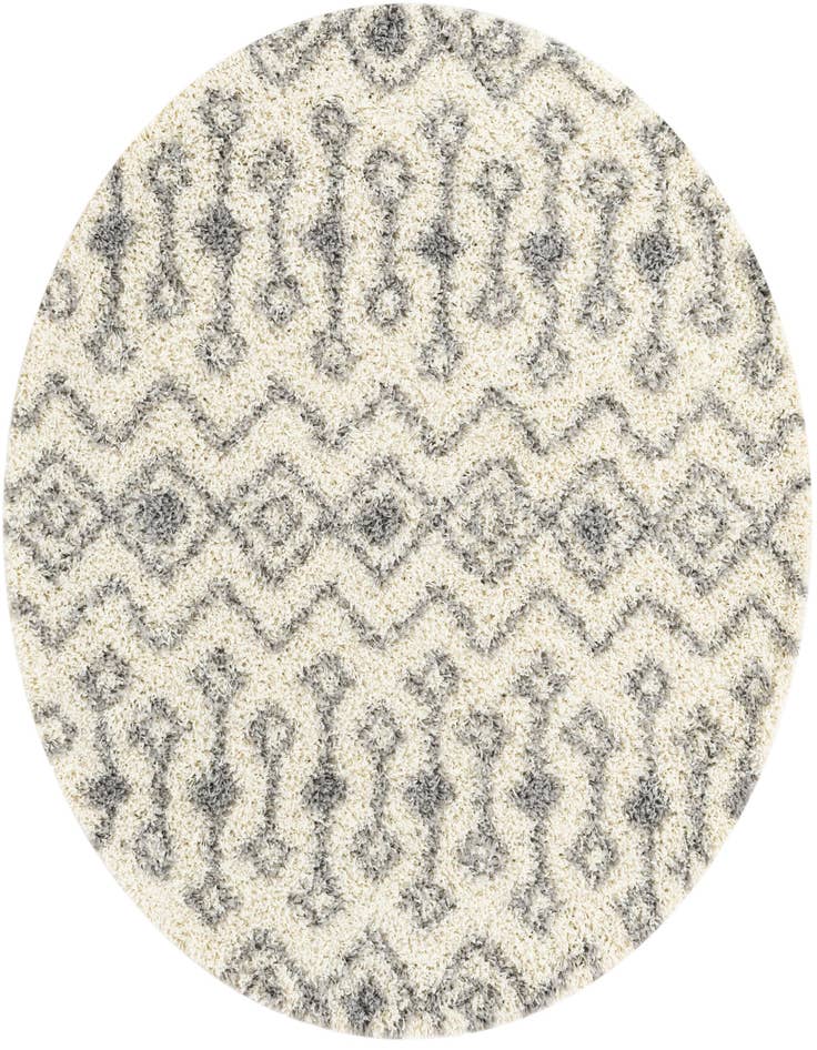 Detail image of  5' 3 x 5' 3 Moroccan Trellis Shag Round Rug