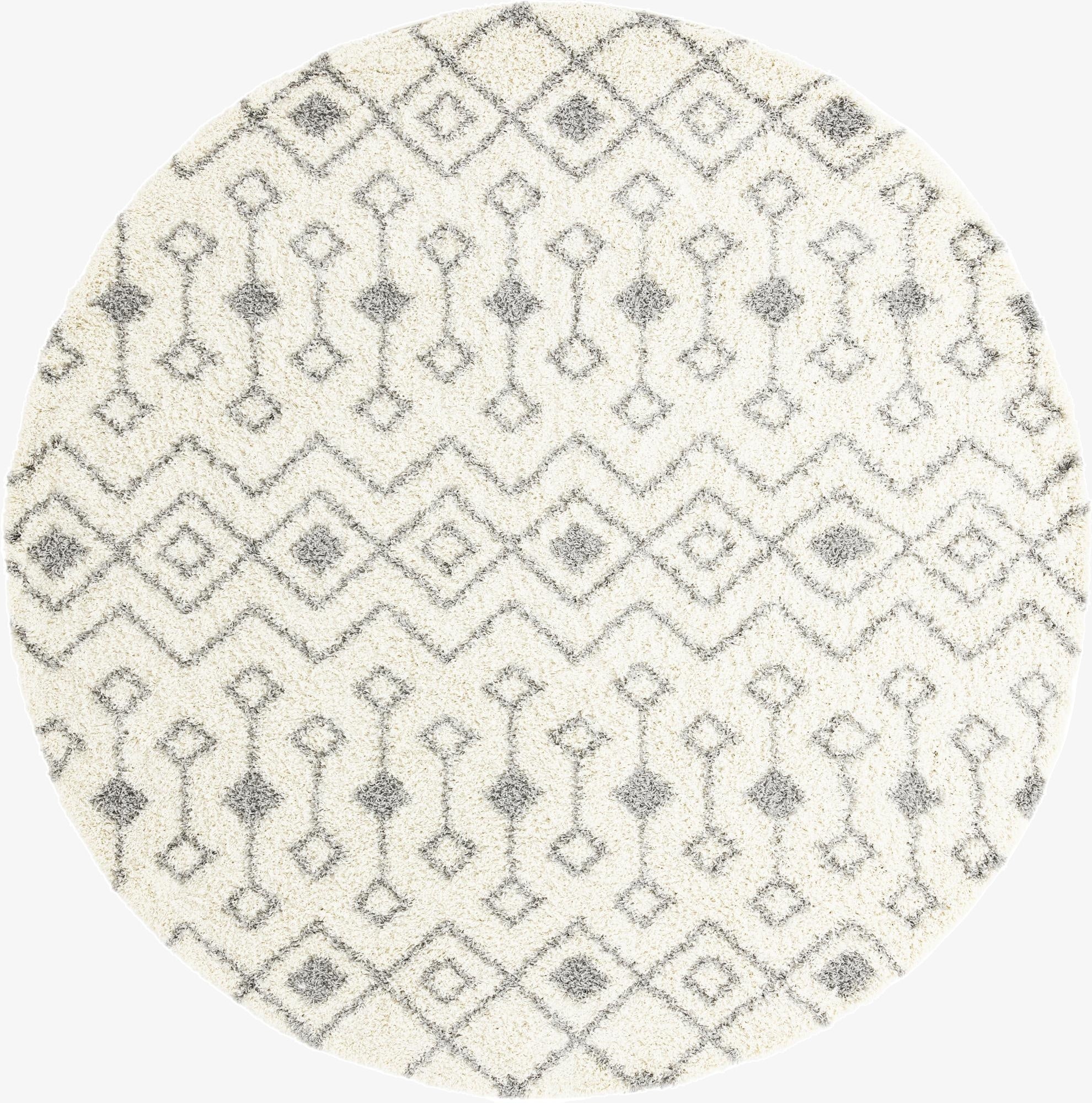  10' x 10' Moroccan Trellis Shag Round Rug