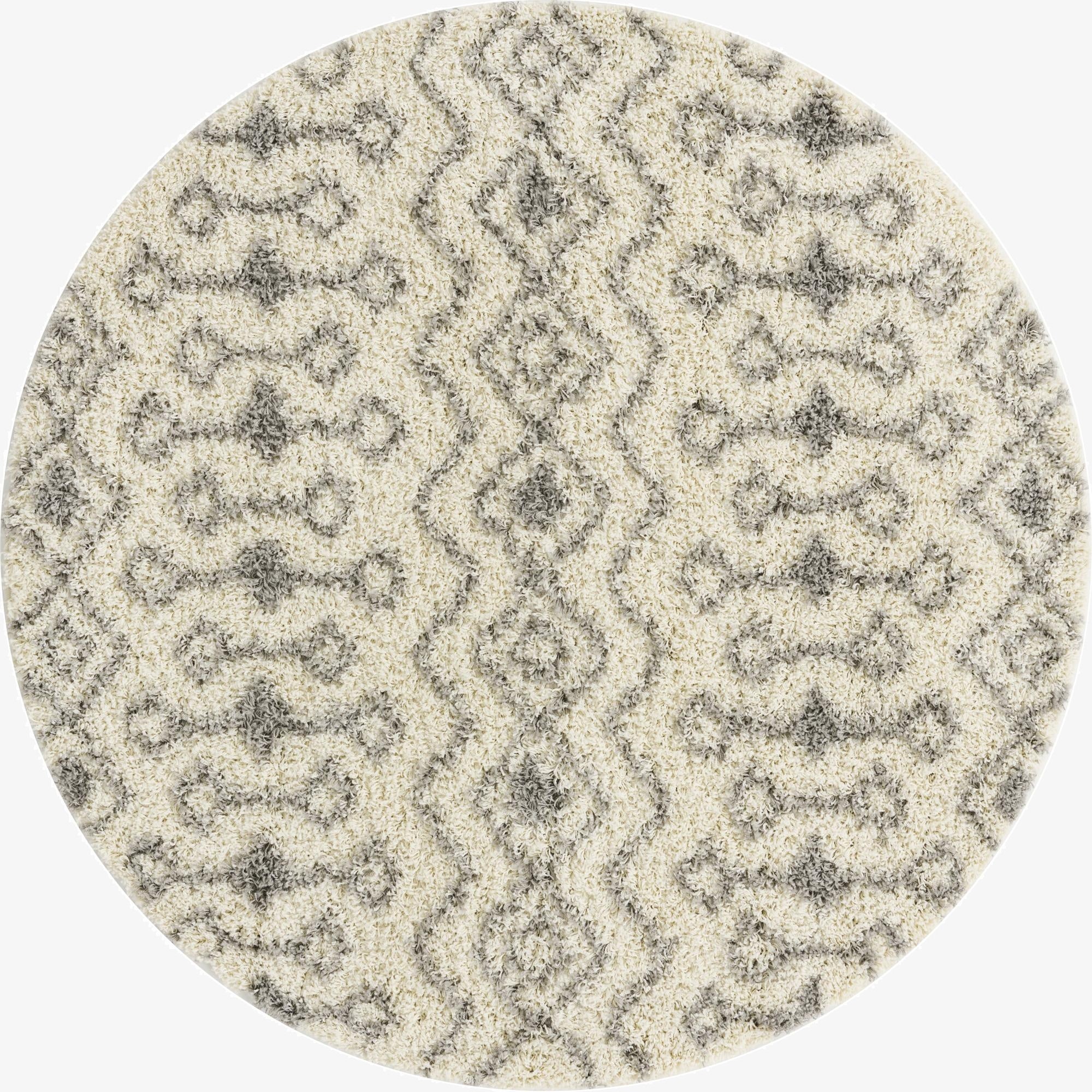  6' x 6' Moroccan Trellis Shag Round Rug