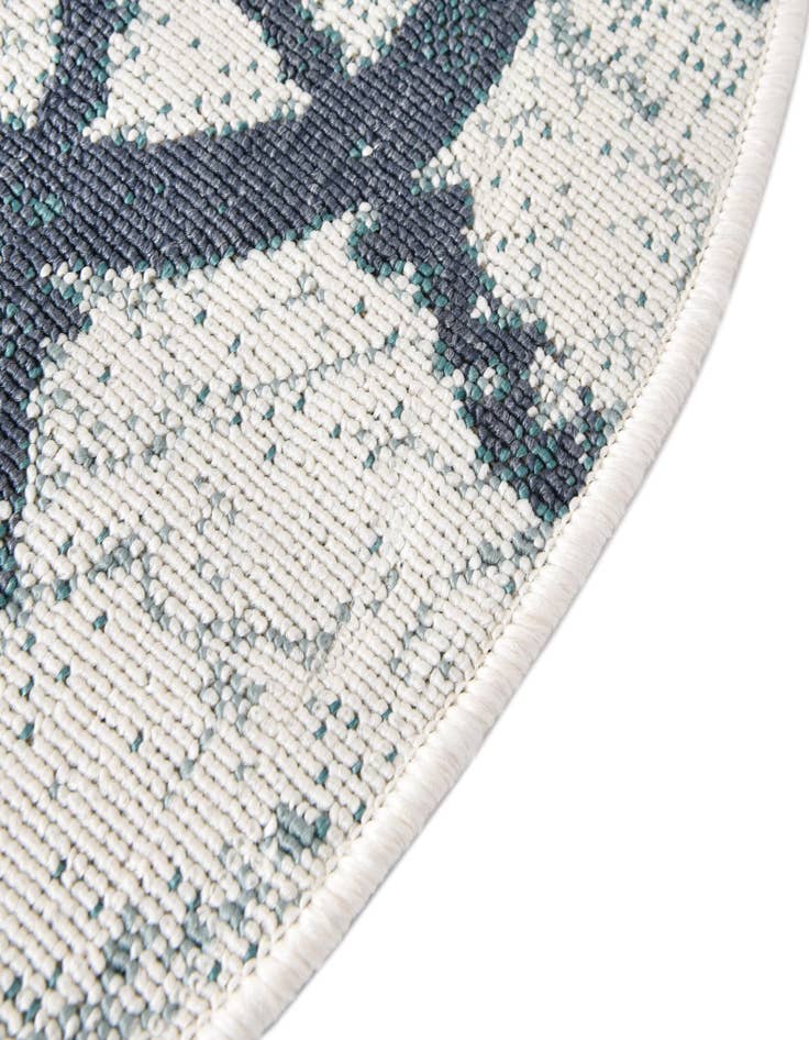 Detail image of  4' x 4'  Washable Coastal Indoor / Outdoor Round Rug