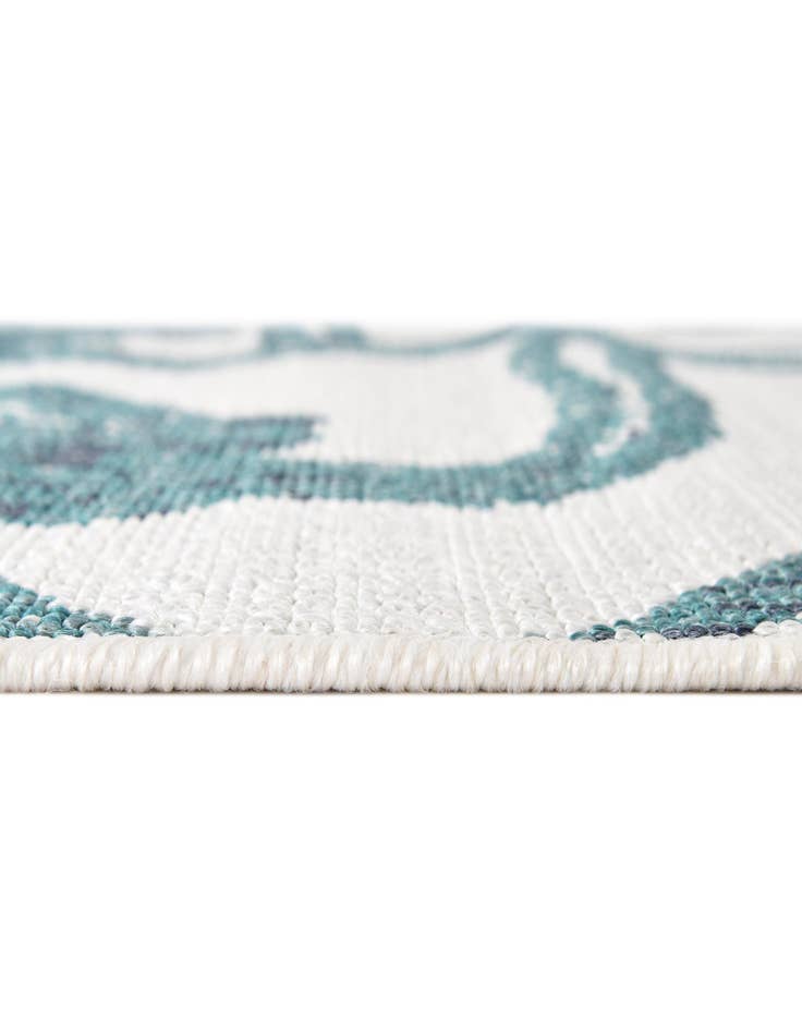 Detail image of  4' x 4'  Washable Coastal Indoor / Outdoor Round Rug