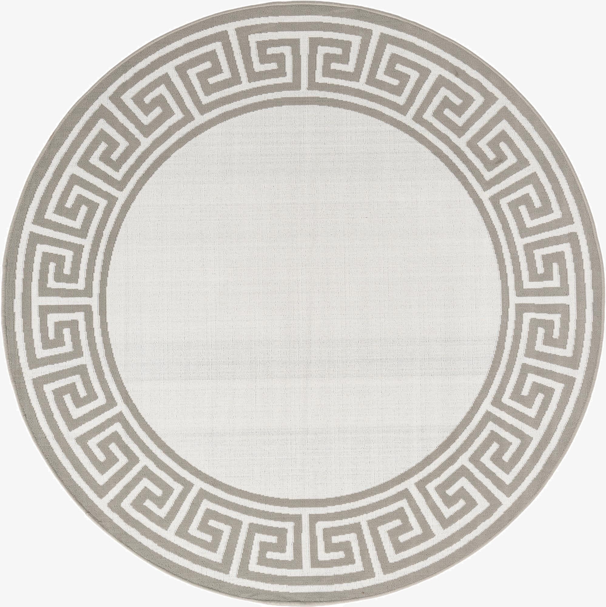  7' x 7'  Washable Coastal Indoor / Outdoor Round Rug