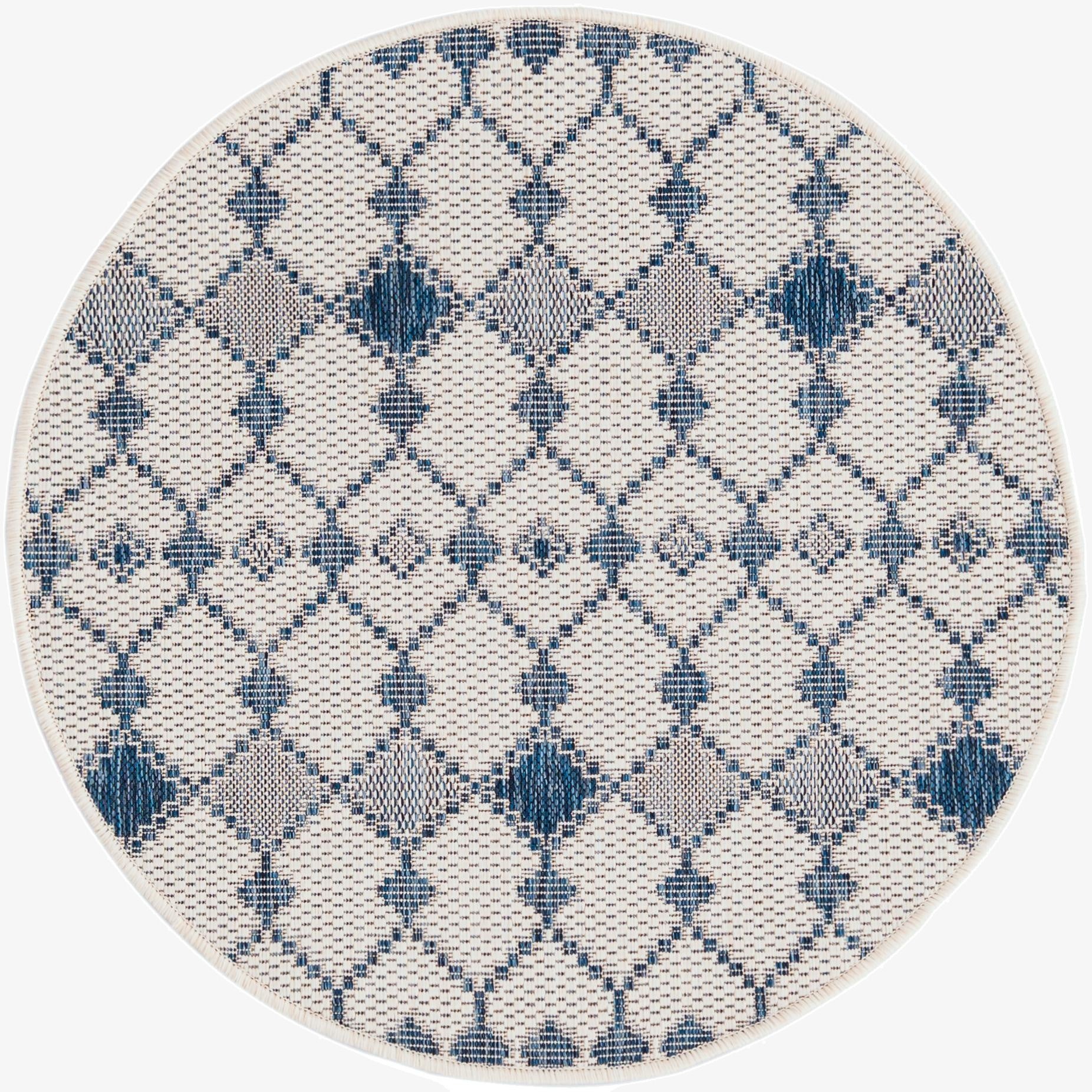  3' x 3'  Washable Lattice Indoor / Outdoor Round Rug