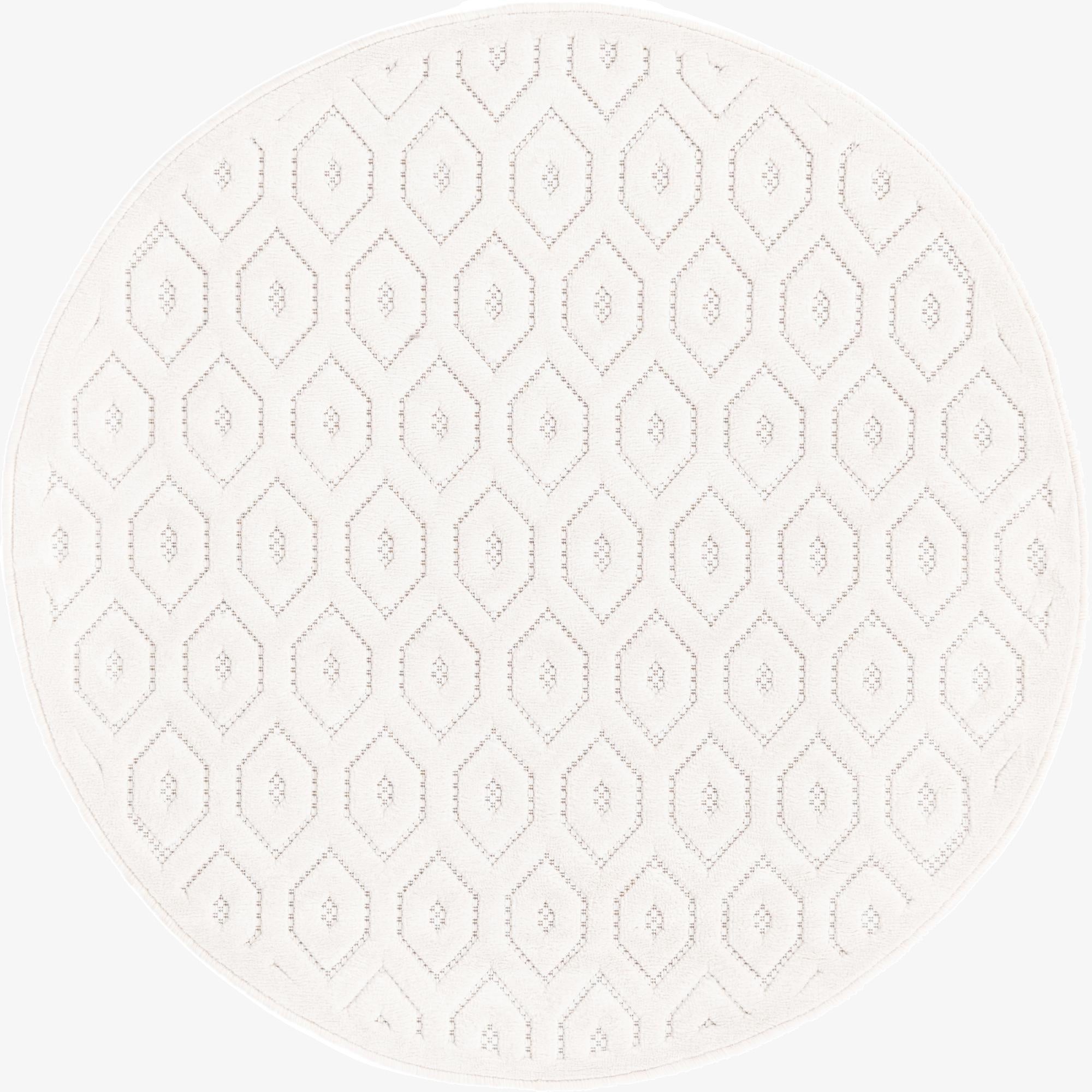  4' x 4'  Washable Trellis Textured Indoor / Outdoor Round Rug