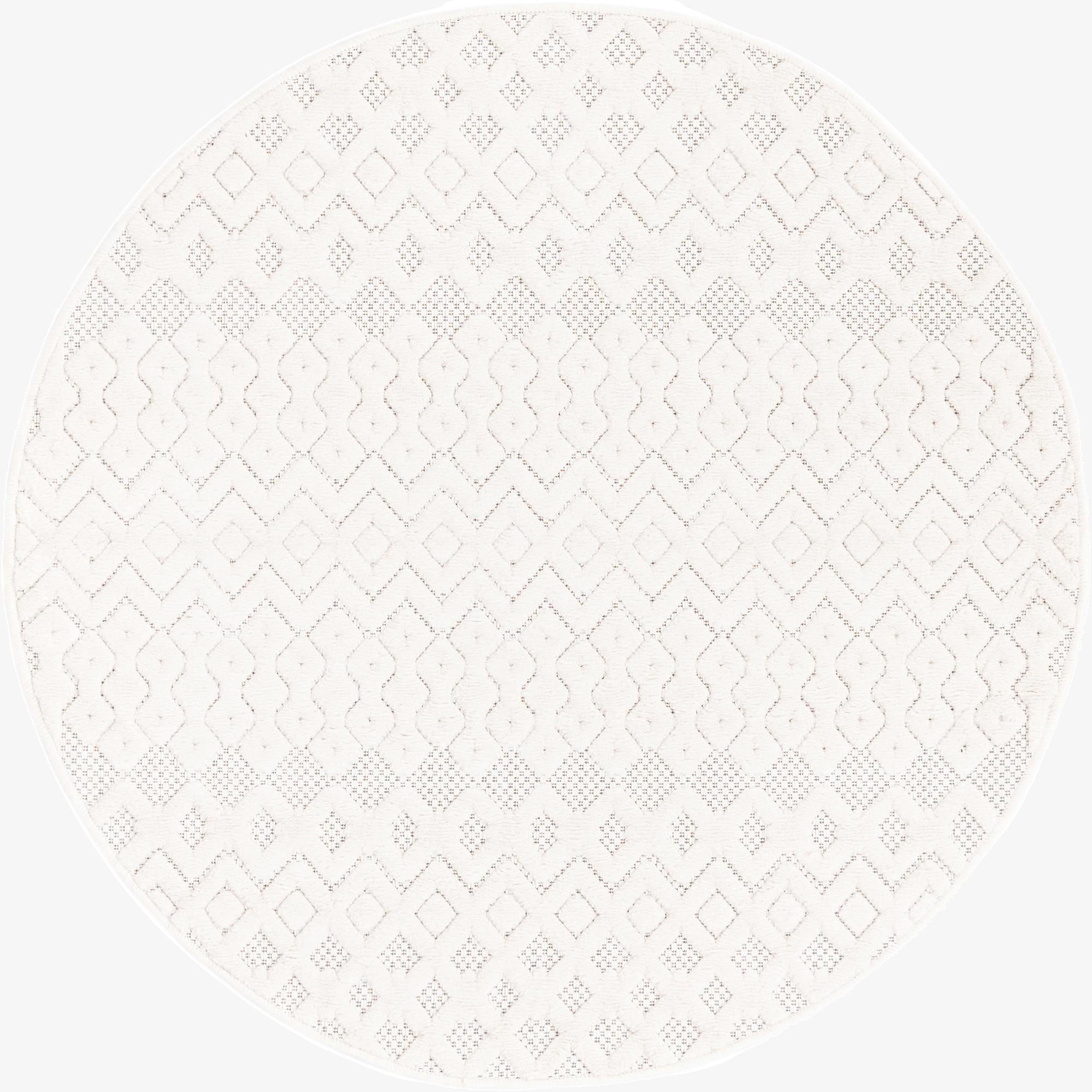  4' x 4'  Washable Trellis Textured Indoor / Outdoor Round Rug