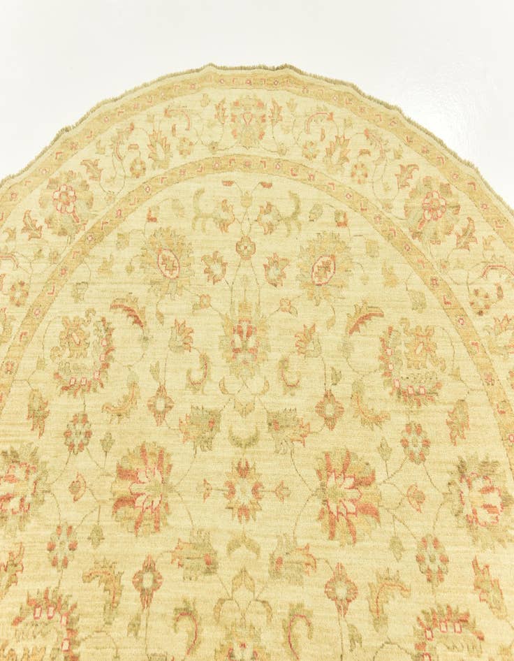 Detail image of  6' 7 x 6' 8  Hand Knotted Peshawar Ziegler Round Rug