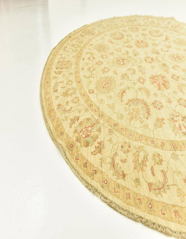Detail image of  6' 7 x 6' 8  Hand Knotted Peshawar Ziegler Round Rug