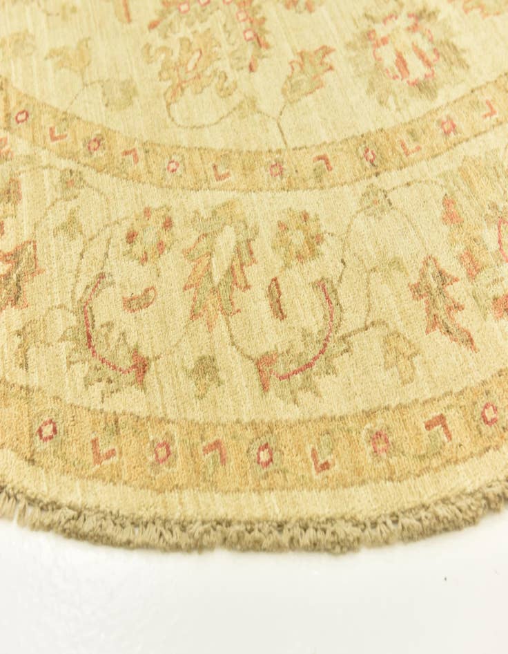 Detail image of  6' 7 x 6' 8  Hand Knotted Peshawar Ziegler Round Rug