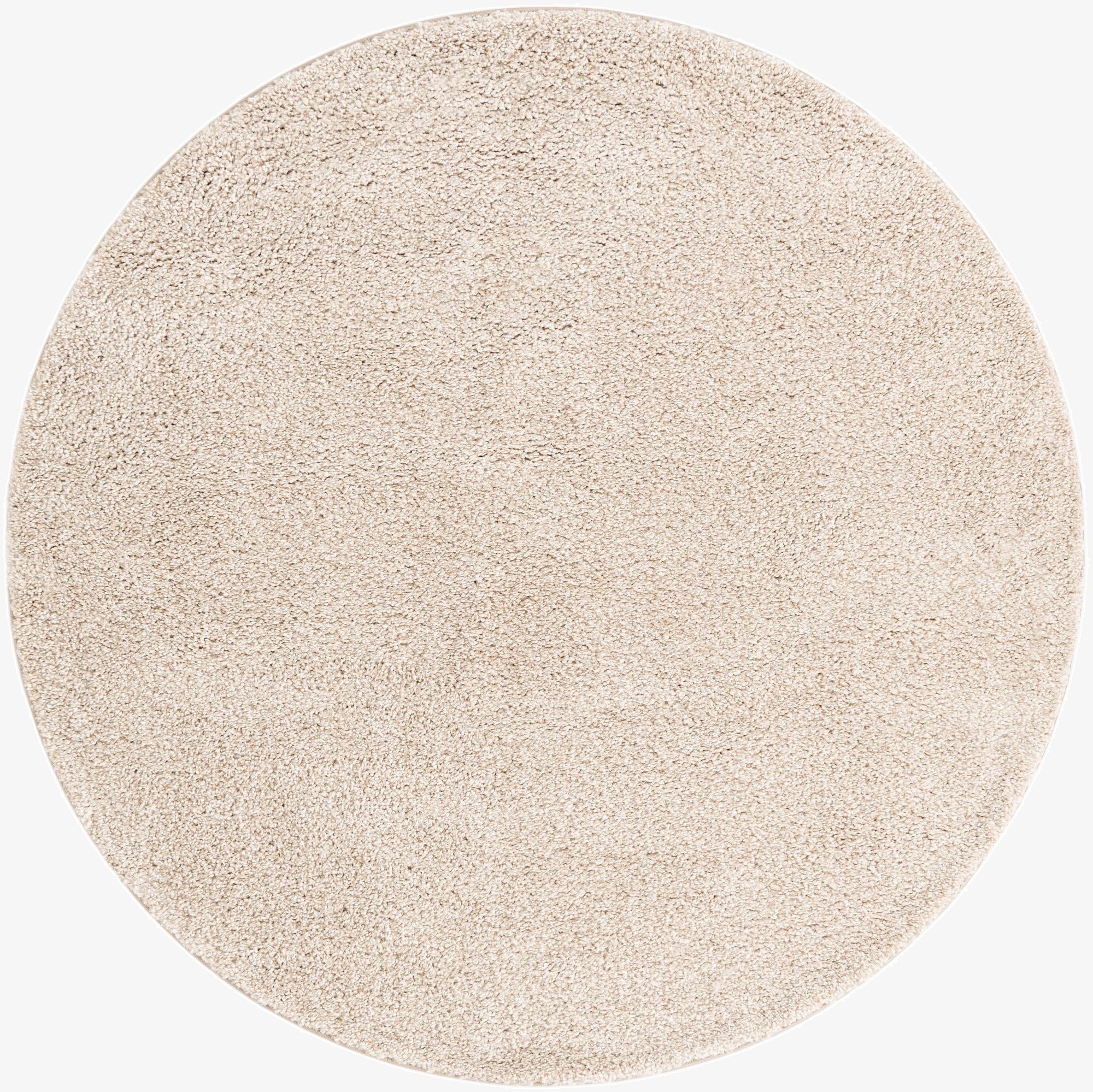  6' x 6' Solid Frieze Round Rug