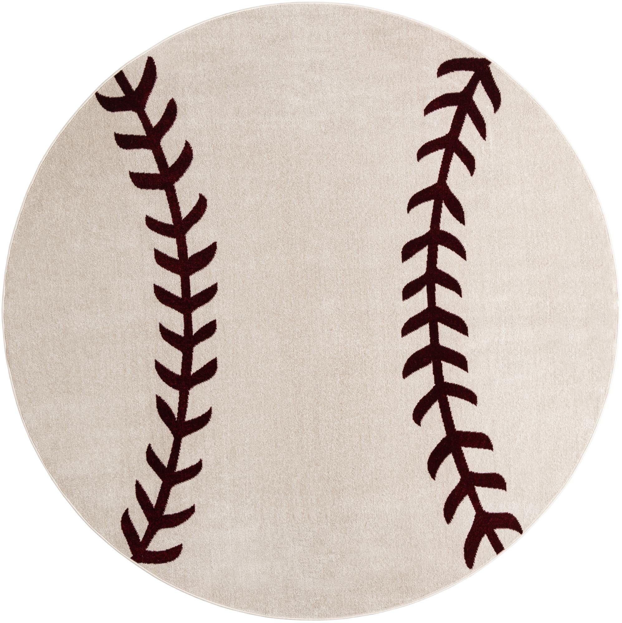  7' 10 x 7' 10 Sports Washable Round Rug