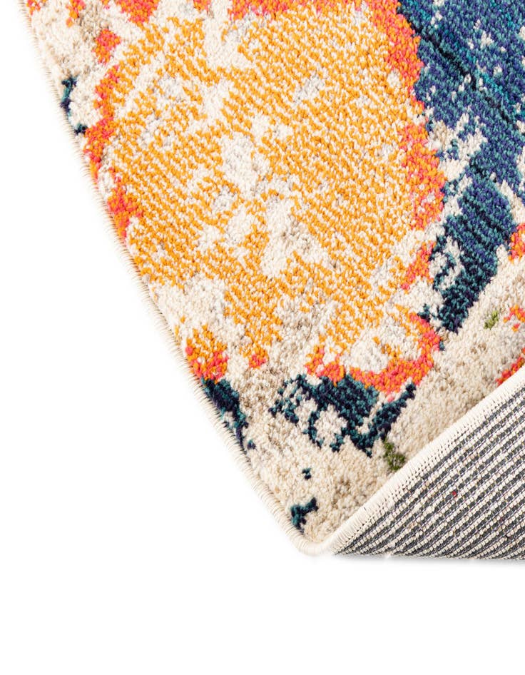 Detail image of  3' 3 x 3' 3  Washable Vivid Round Rug