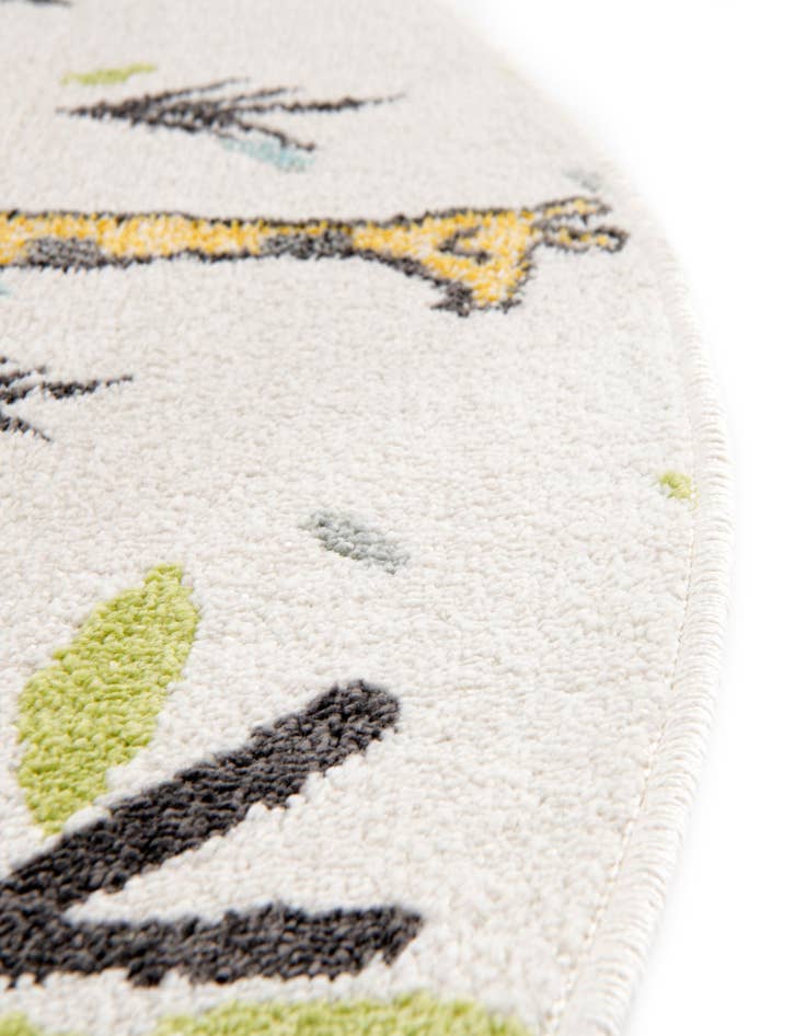 Detail image of  3' 3 x 3' 3 Animals Whimsy Kids Round Rug