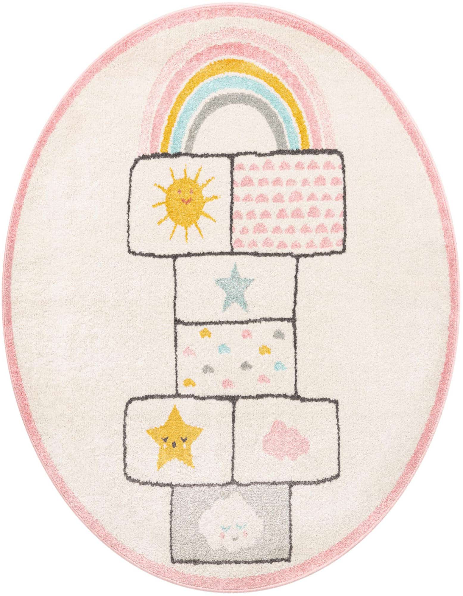 Primary image  5' 3 x 5' 3 Hopscotch Whimsy Kids Round Rug