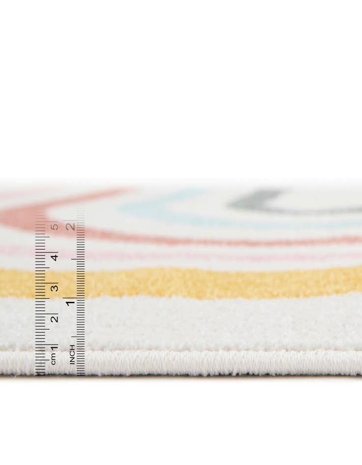 Detail image of  7' 10 x 7' 10 Rainbow Whimsy Kids Round Rug