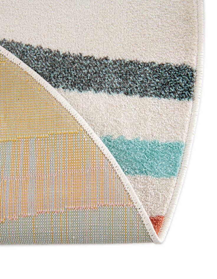 Detail image of  7' 10 x 7' 10 Rainbow Whimsy Kids Round Rug