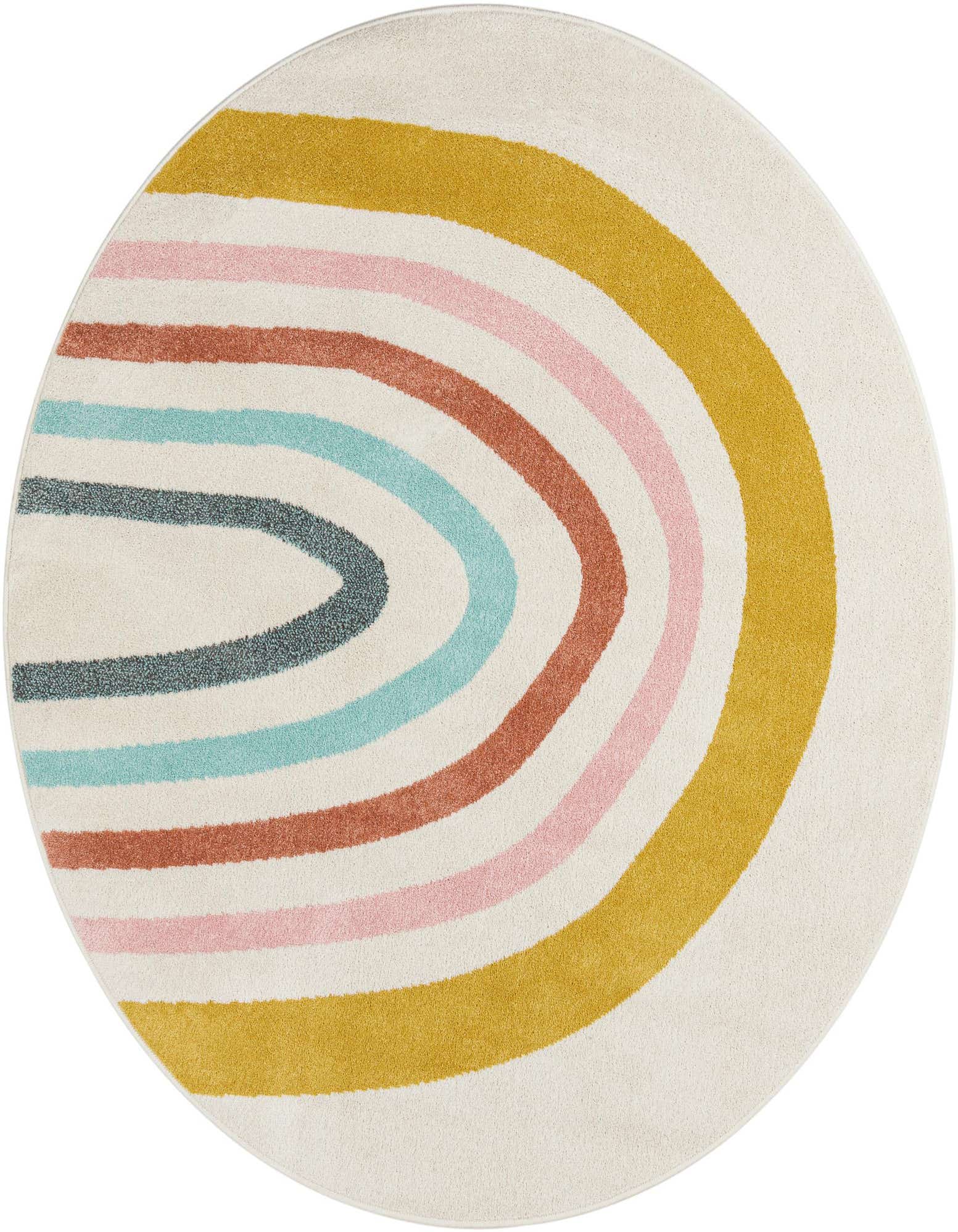 Primary image  6' 1 x 6' 1 Rainbow Whimsy Kids Round Rug