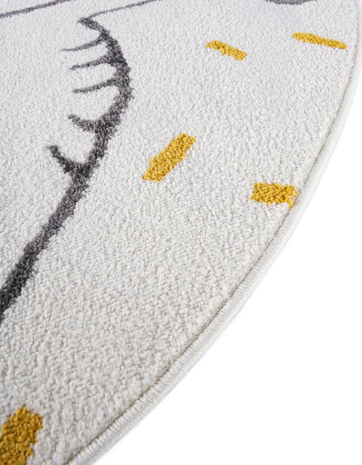 Detail image of  7' 10 x 7' 10 Dinosaur Whimsy Kids Round Rug