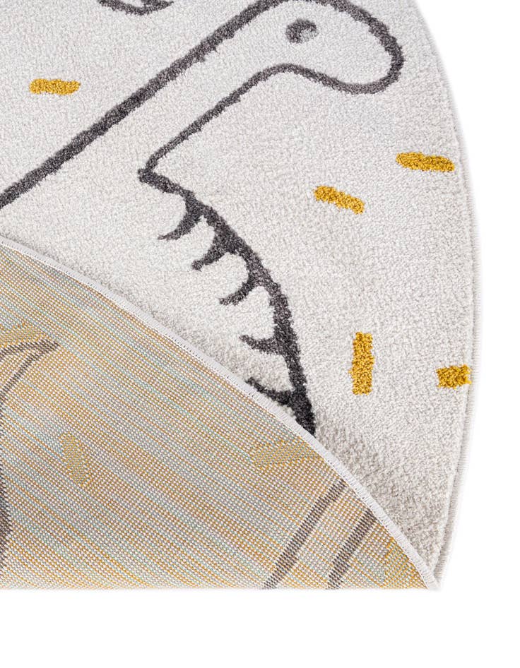 Detail image of  7' 10 x 7' 10 Dinosaur Whimsy Kids Round Rug