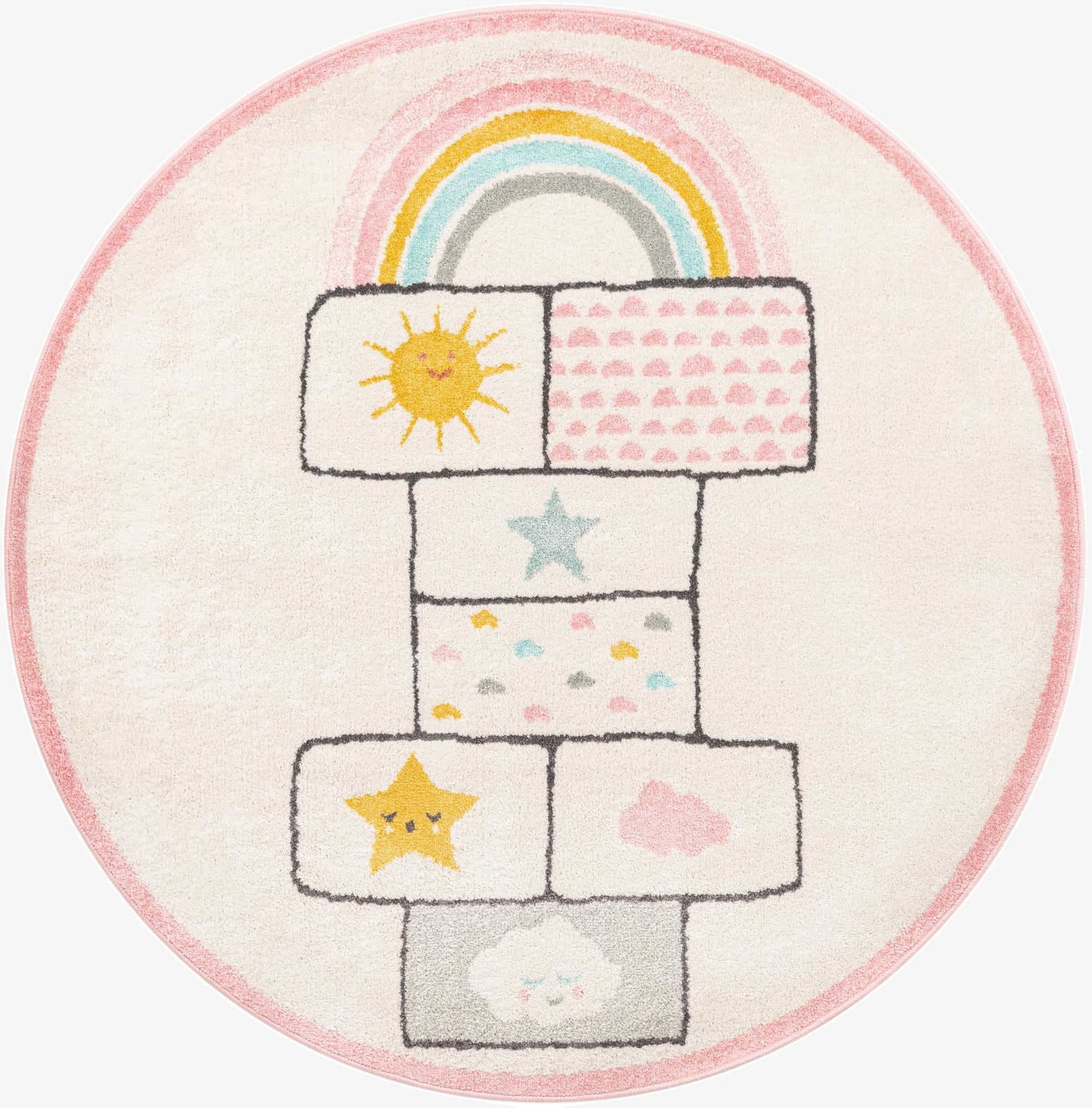 Primary image  5' 3 x 5' 3 Hopscotch Whimsy Kids Round Rug
