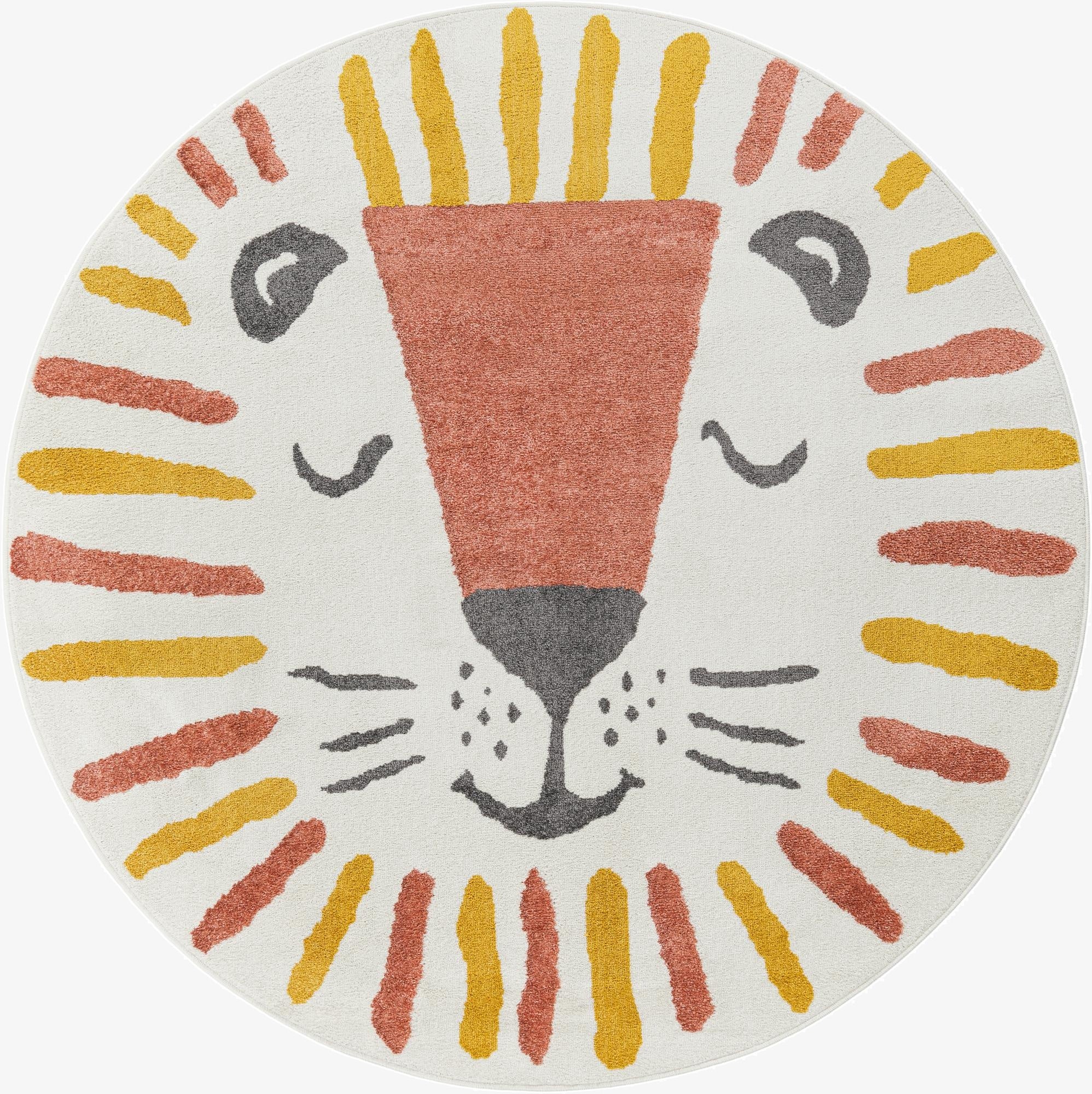  6' 1 x 6' 1 Lion Whimsy Kids Round Rug