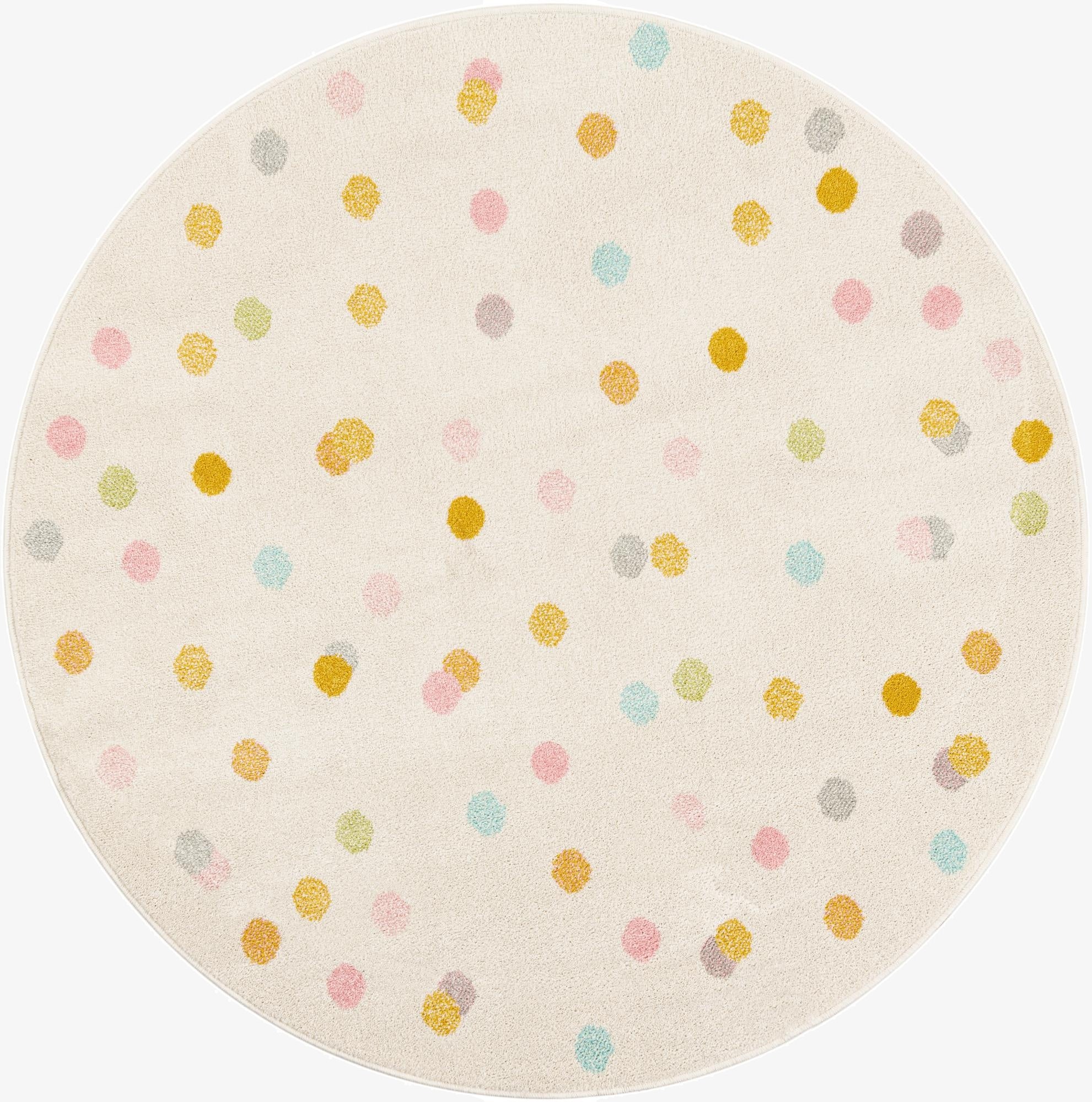 Primary image  5' 3 x 5' 3 Polka Dot Whimsy Kids Round Rug