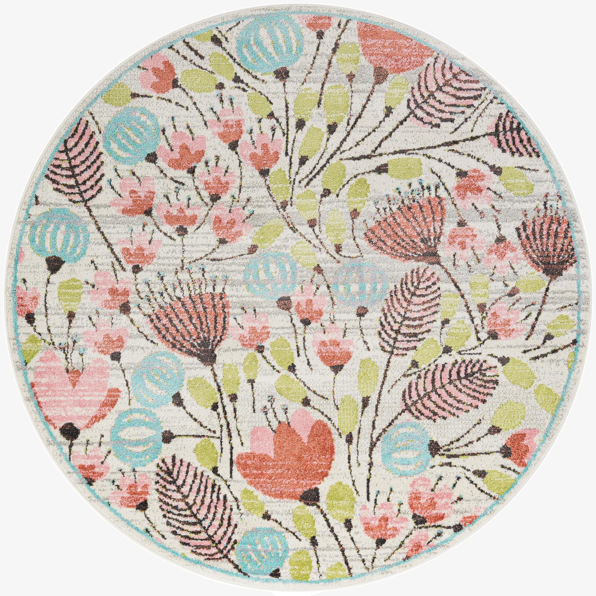  7' x 7' Whimsy Kids Round Rug